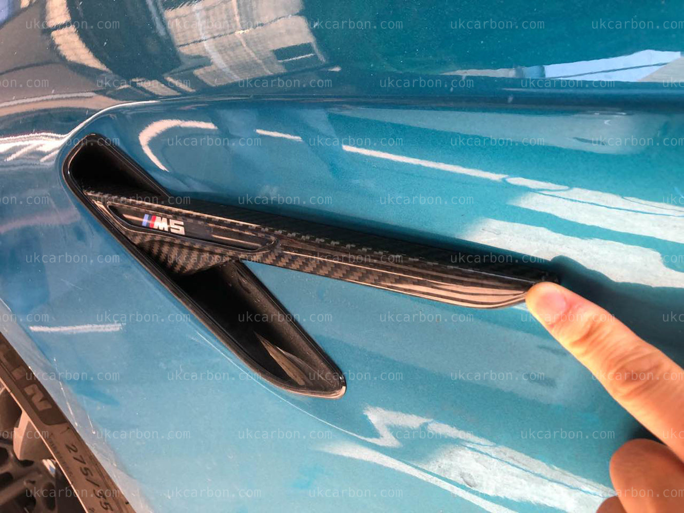 BMW M5 Carbon Fender M Performance Fibre Vents Grille Cover Trim F90 by UKCarbon