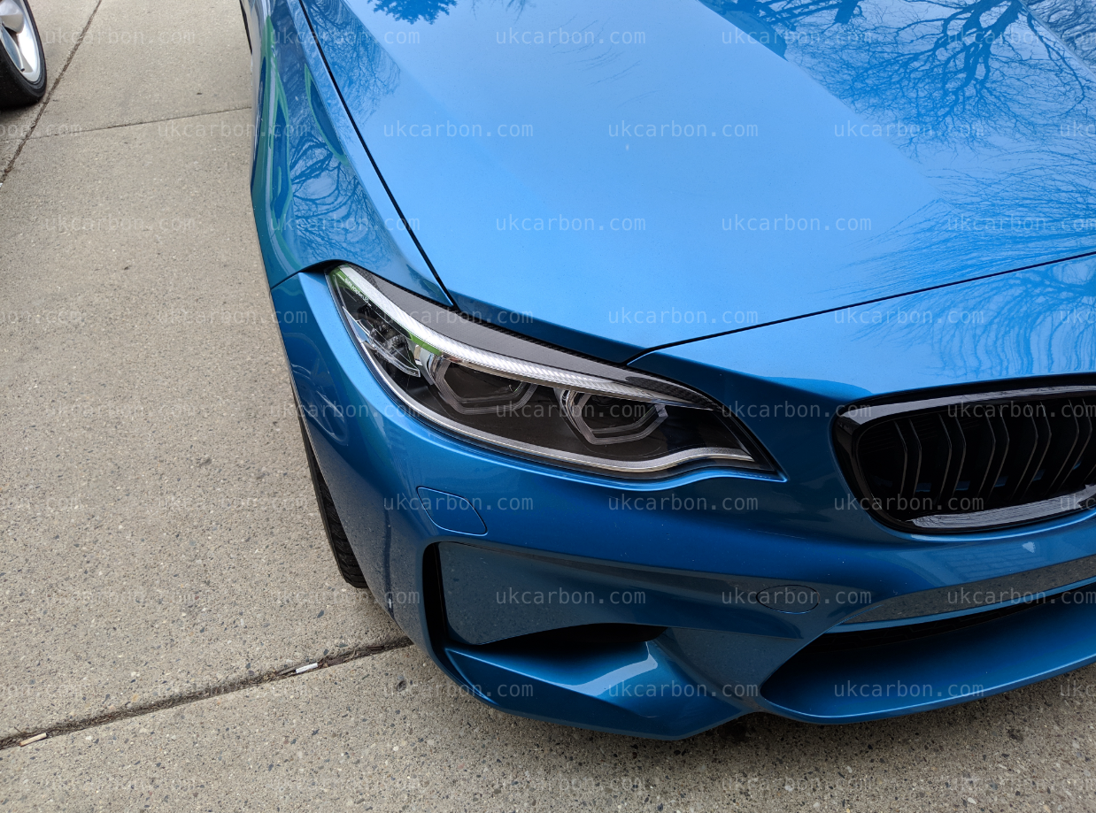 BMW M2 M235i 2 Series Carbon Fibre Headlight Eyelids Trim F22 F23 by UKCarbon