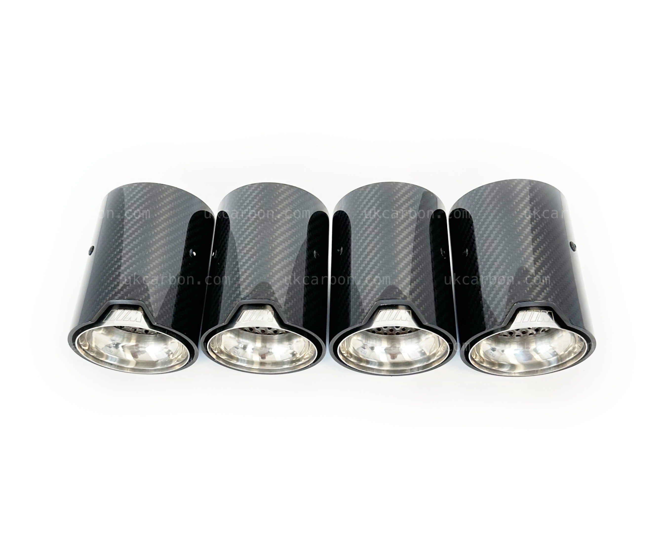BMW M2 M3 M4 Carbon Exhaust Tips Silver Fibre MP MPE F87 F80 F82 F83 by UKCarbon