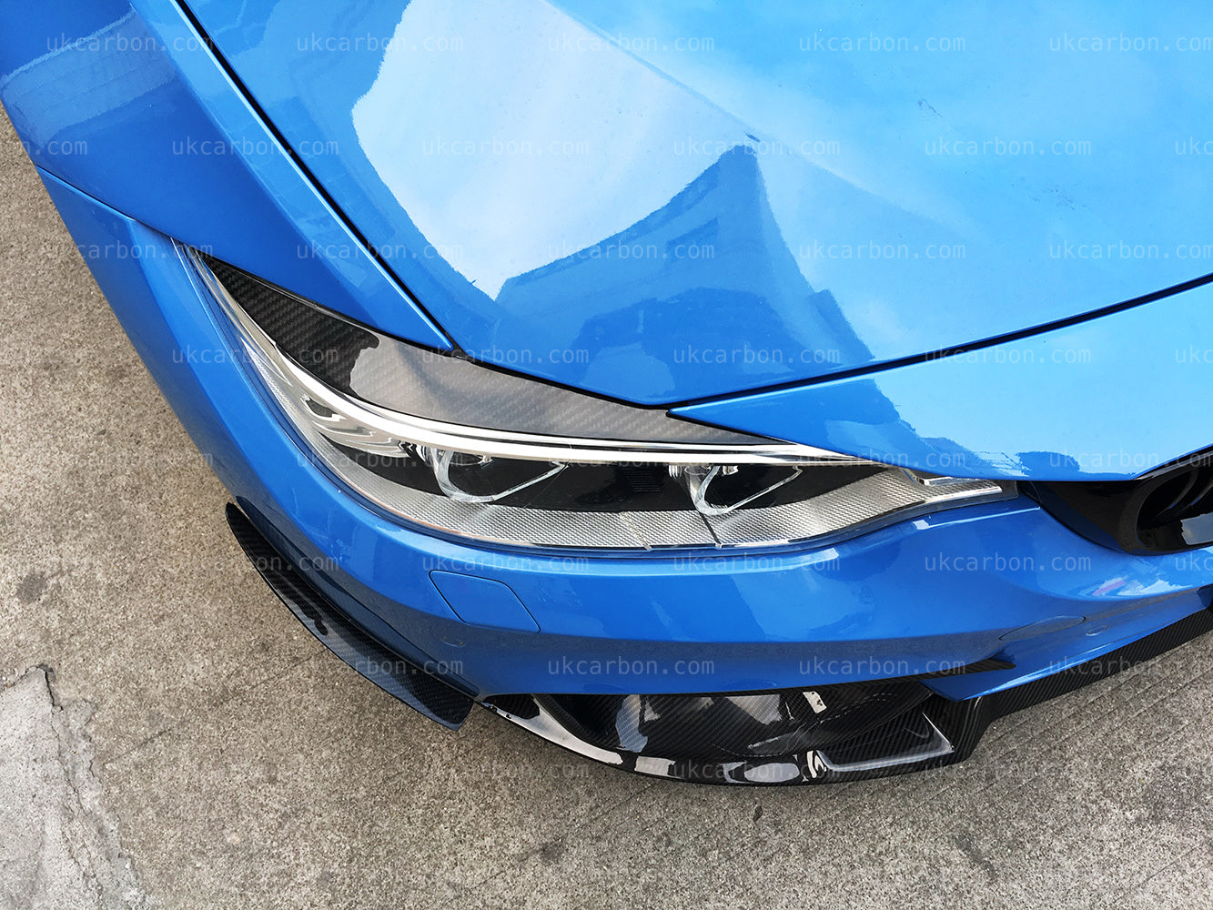 BMW 4 Series Carbon Fibre Headlight Eyelids Trim F32 M Performance by UKCarbon