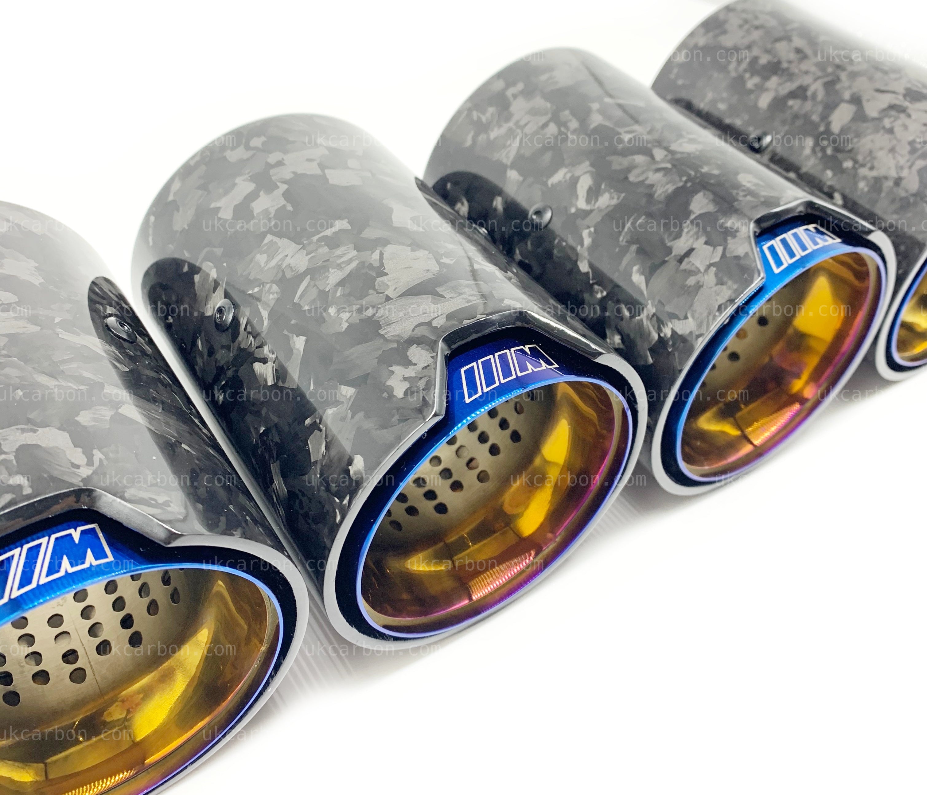 BMW M2 M3 M4 Exhaust Tips Blue Forged Carbon Fibre F87 F80 F82 F83 by UKCarbon