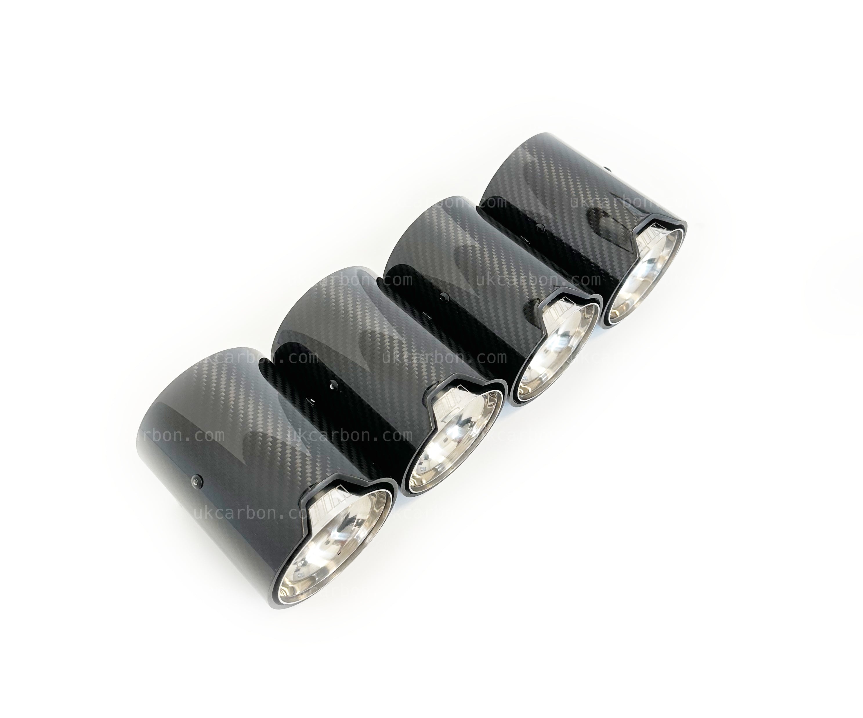 BMW M2 M3 M4 Carbon Exhaust Tips Silver Fibre MP MPE F87 F80 F82 F83 by UKCarbon