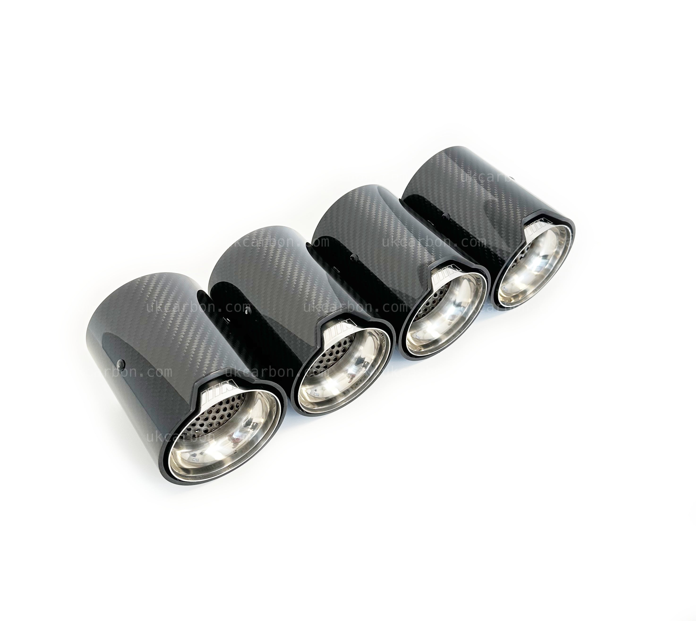 BMW M2 M3 M4 Carbon Exhaust Tips Silver Fibre MP MPE F87 F80 F82 F83 by UKCarbon