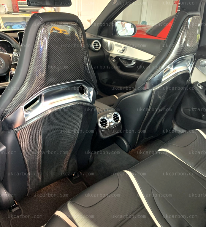 Mercedes Benz A45 CLA45 GLA 43 C43 AMG Carbon Fibre Seat Back Covers by UKCarbon