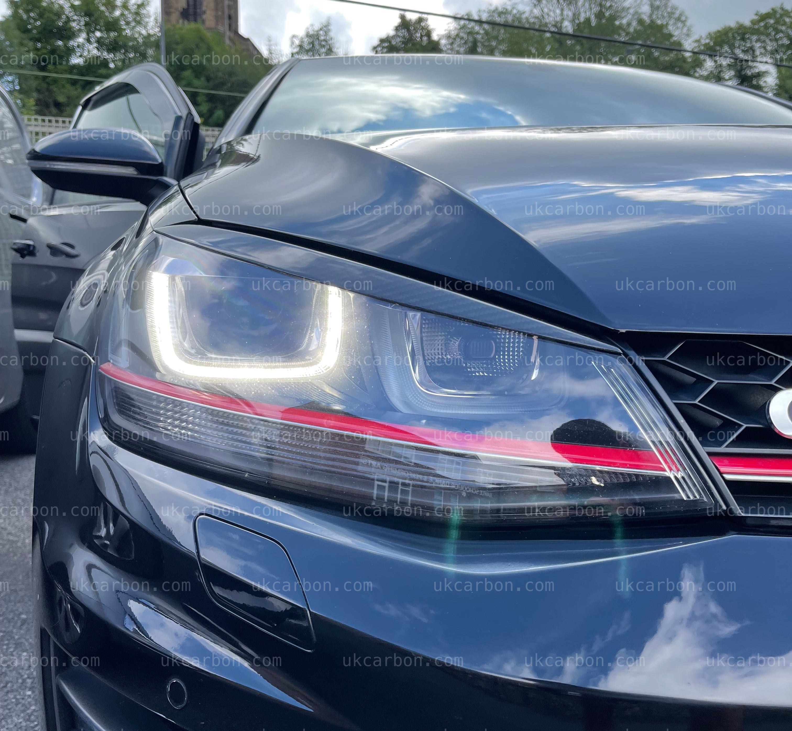 Volkswagen Golf Carbon Fibre Headlight Eyelids Trim VW MK7 GTD GTI R by UKCarbon