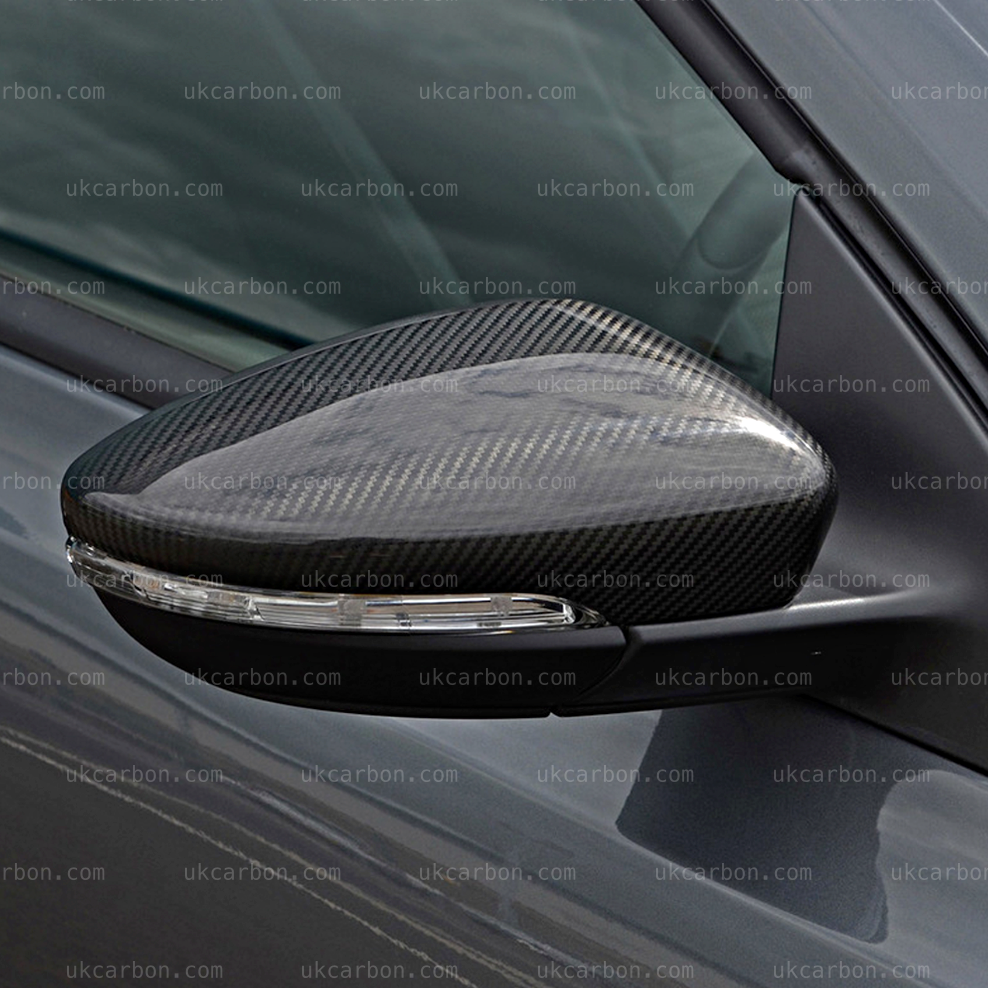 Volkswagen VW Golf GTi R MK6 Carbon Wing Mirror Cover Replacements by UKCarbon