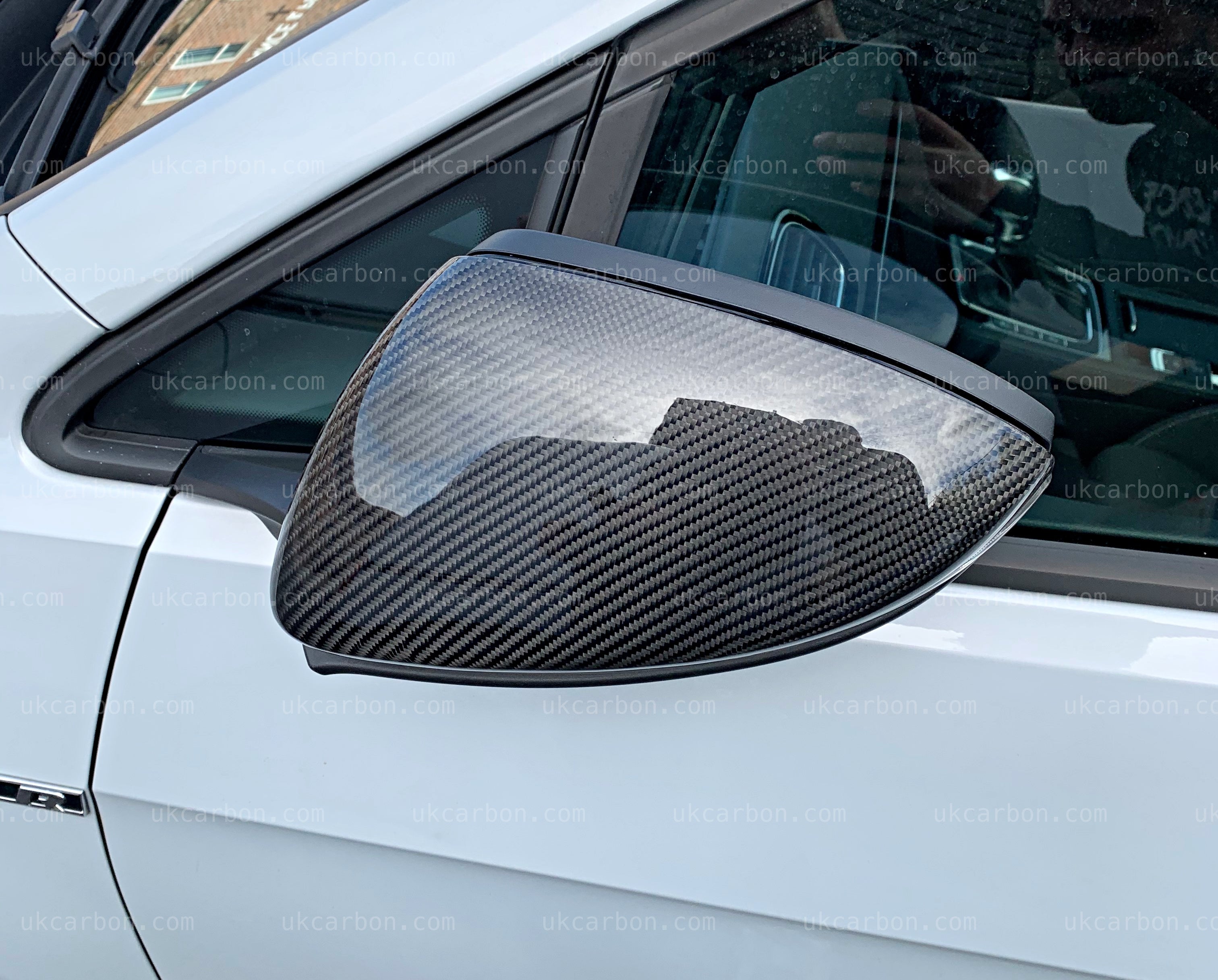 UKCARBON Carbon Fibre Wing Mirror Cover Replacements For VW Golf MK7 GTD TDI