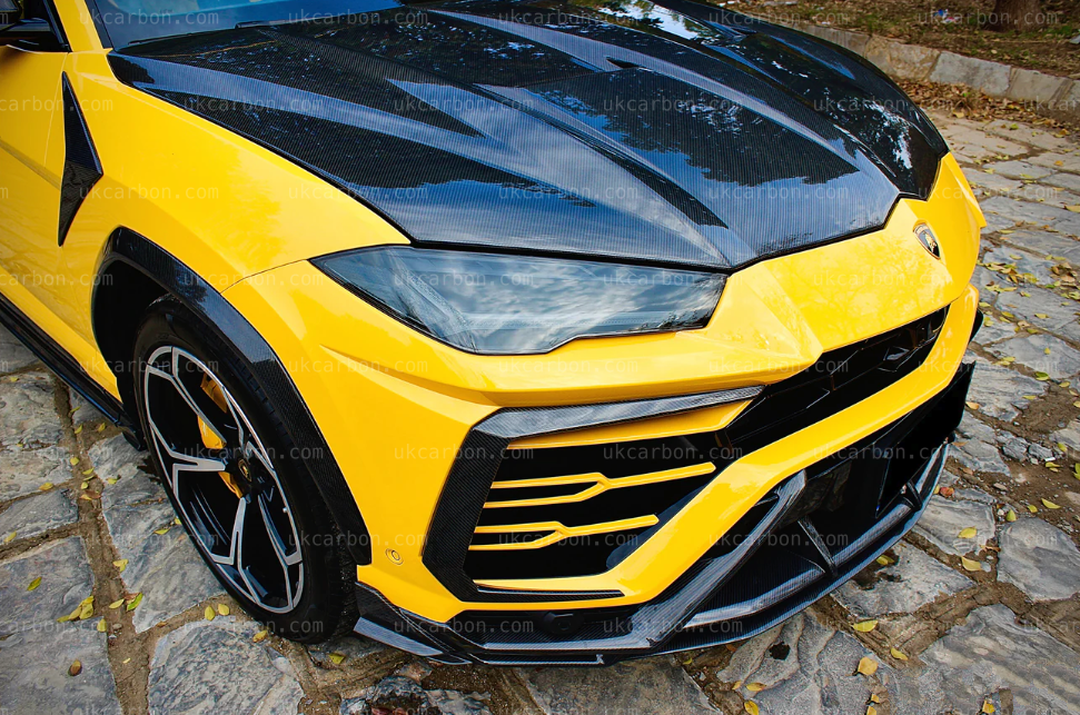 Lamborghini Urus Carbon Fibre Front Bumper Splitter Fender Trim Kit by UKCarbon