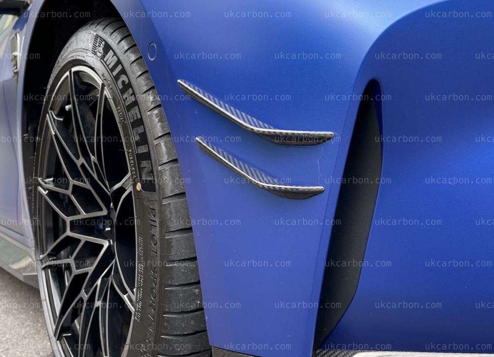 BMW M3 M4 Carbon Canards Front Bumper Fibre OEM Splitter Kit G80 G82 by UKCarbon