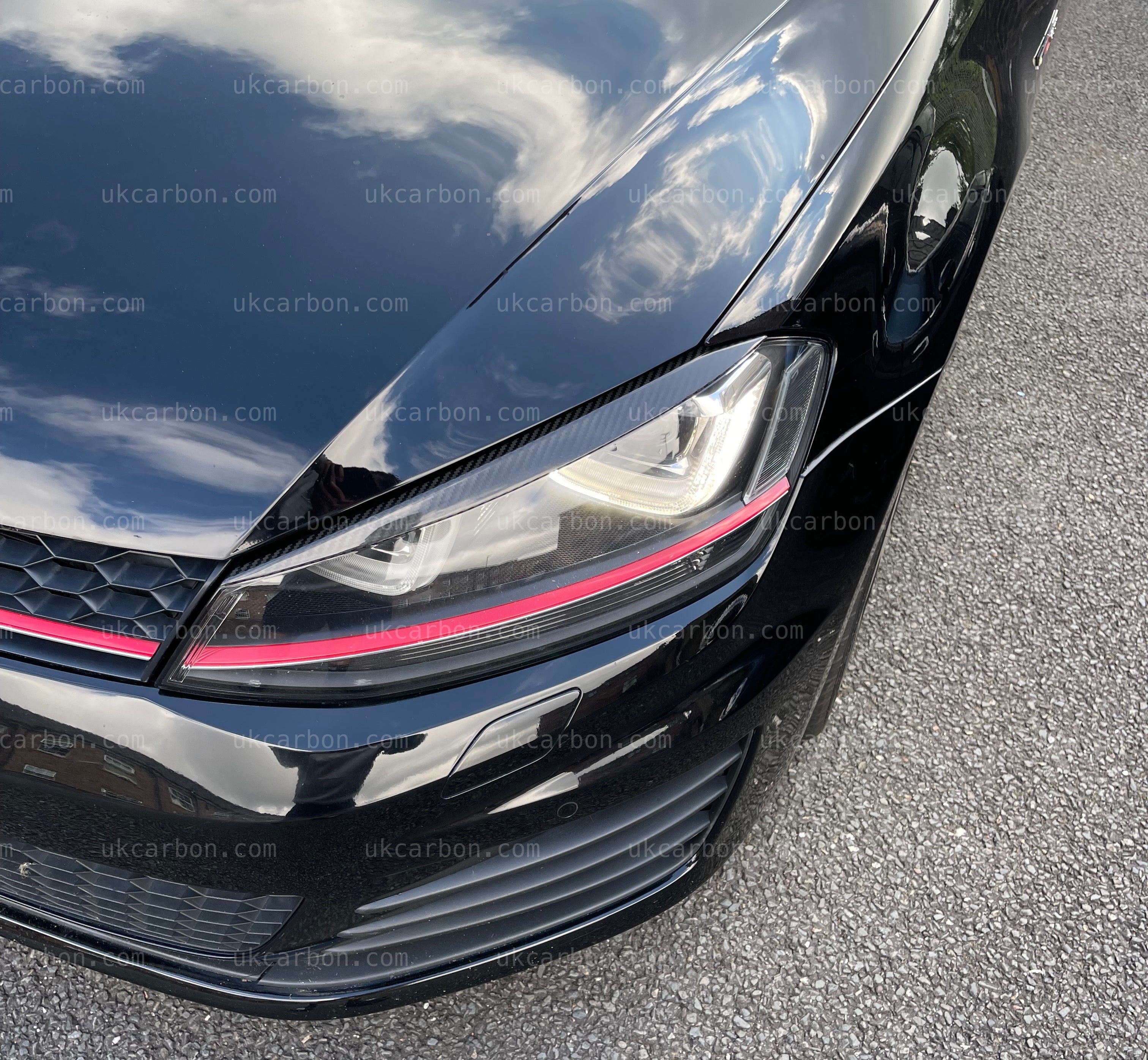 Volkswagen Golf Carbon Fibre Headlight Eyelids Trim VW MK7 GTD GTI R by UKCarbon