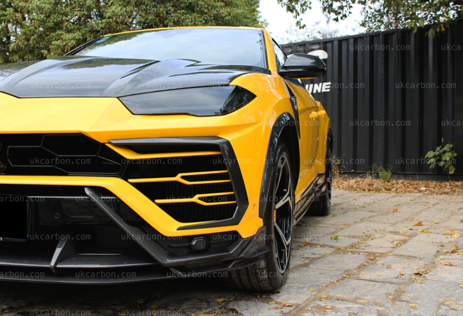 Lamborghini Urus Carbon Fibre Front Bumper Splitter Fender Trim Kit by UKCarbon