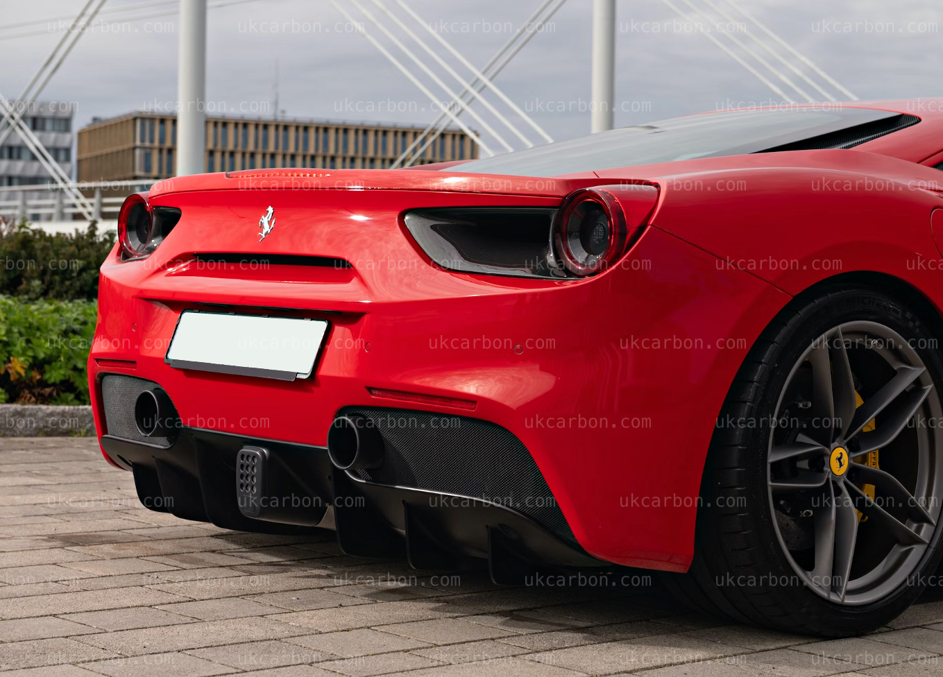 Ferrari 488 GTB Spider Carbon Fibre Rear Light Tail Surround Upgrade by UKCarbon