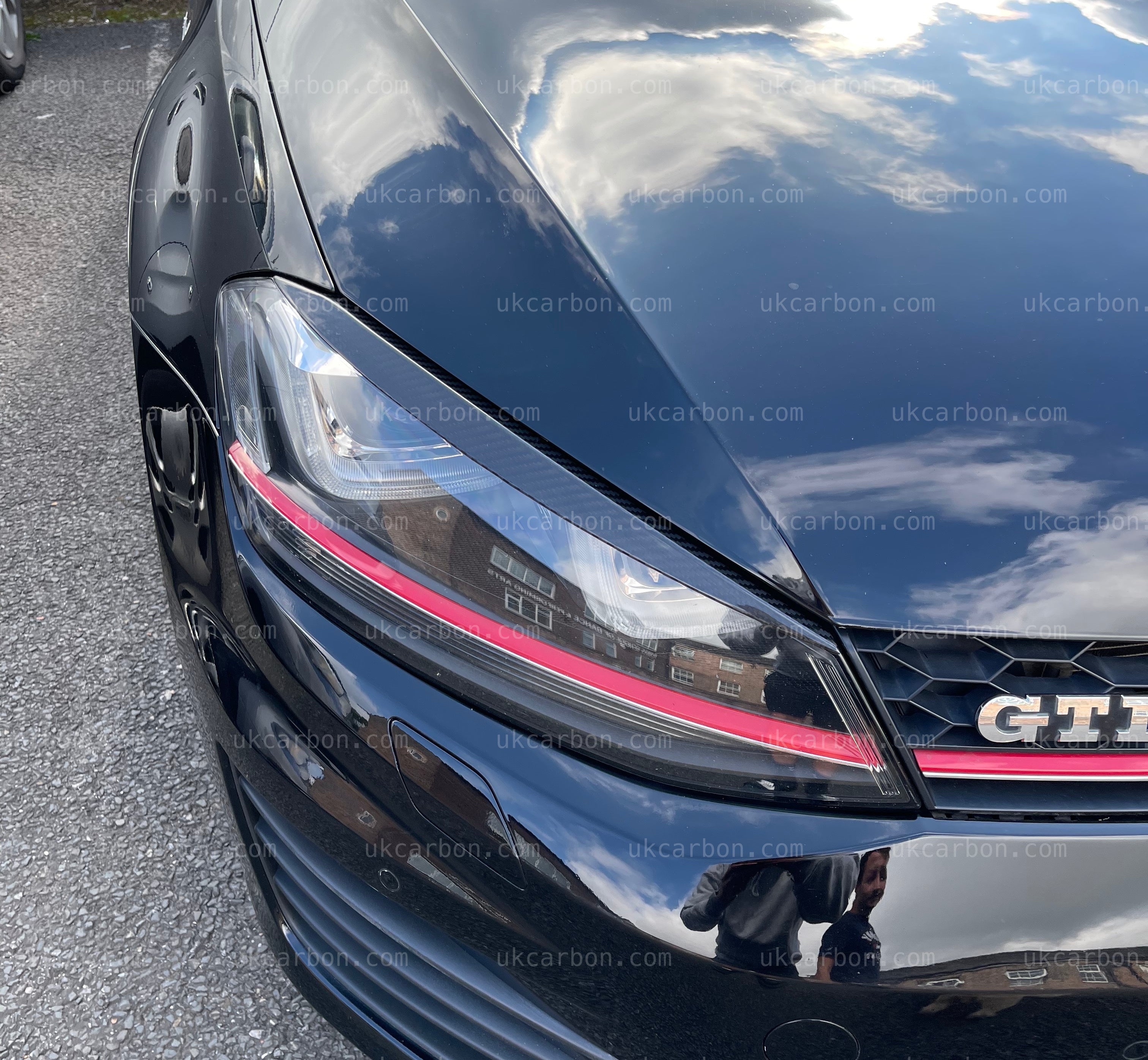Volkswagen Golf Carbon Fibre Headlight Eyelids Trim VW MK7 GTD GTI R by UKCarbon