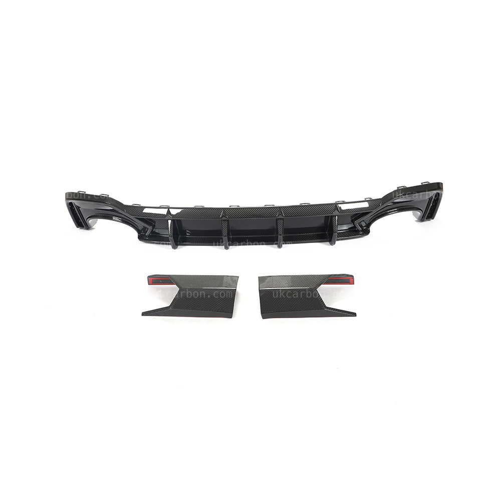 Audi RS6 Diffuser Pre Preg Carbon Fibre C8 2018 + Rear Bumper Kit by UKCarbon