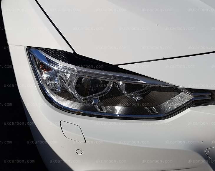 BMW 3 Series Real Carbon Fibre Headlight Eyelids Trim F30 M Sport by UKCarbon
