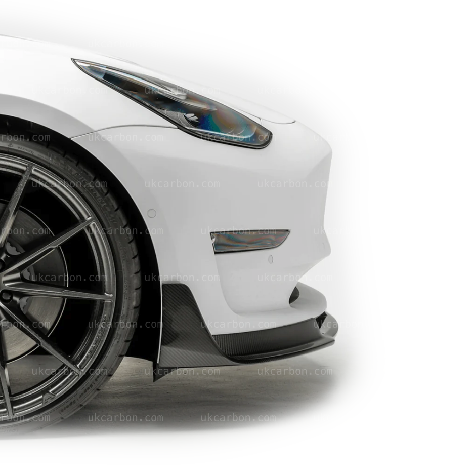 Tesla Model 3 Splitter Carbon Fibre Front Bumper Body Kit 2016-2021 by UKCarbon