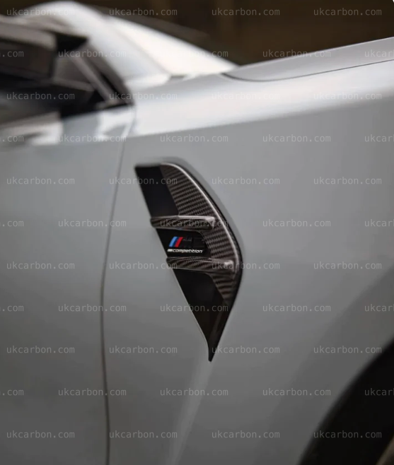 BMW M3 G80 Carbon Fender Vents Grille Cover Trim Replacement Fibre by UKCarbon