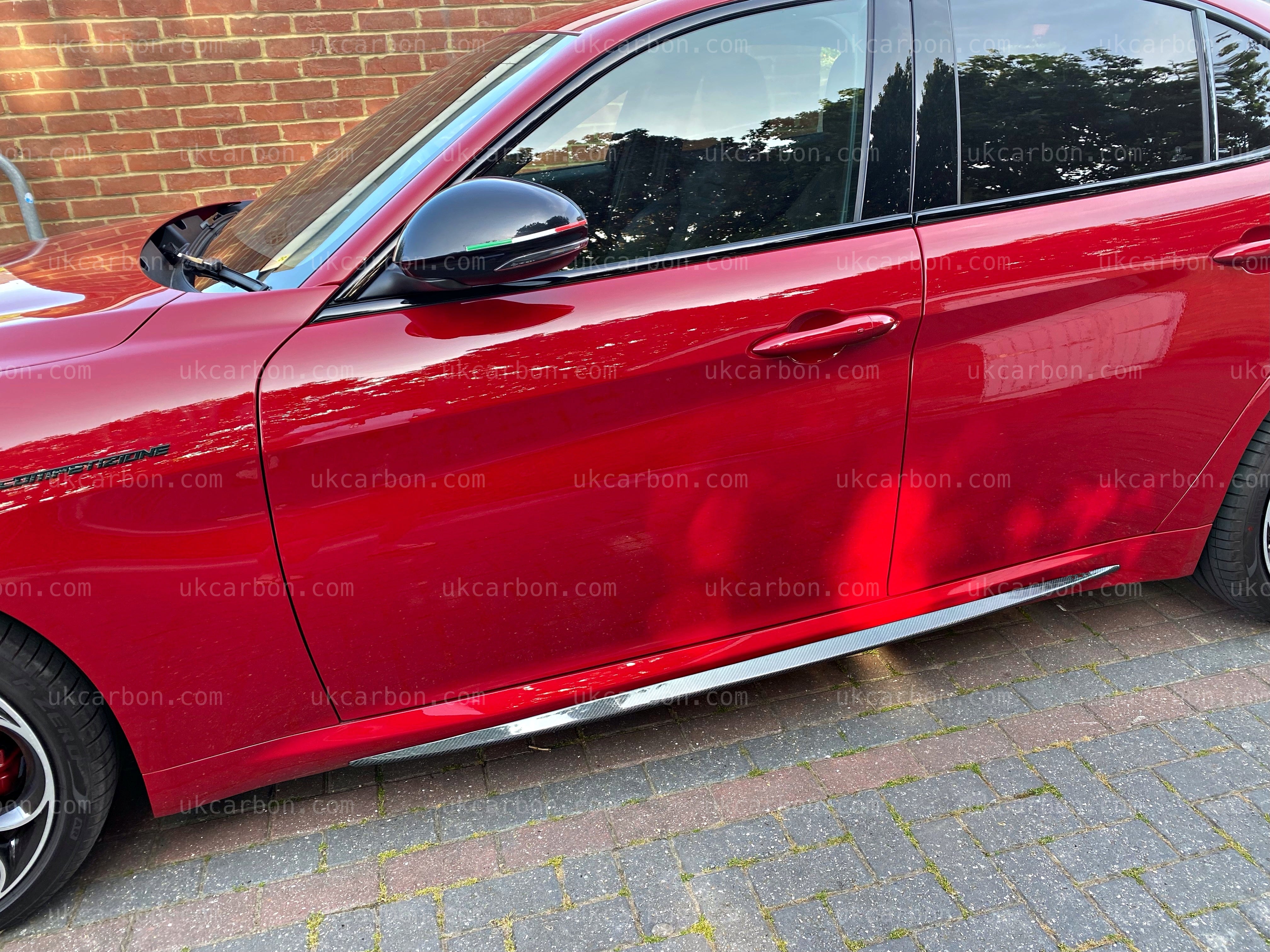 Alfa Romeo Giulia Carbon Fibre Side Skirt Trim by UKCarbon