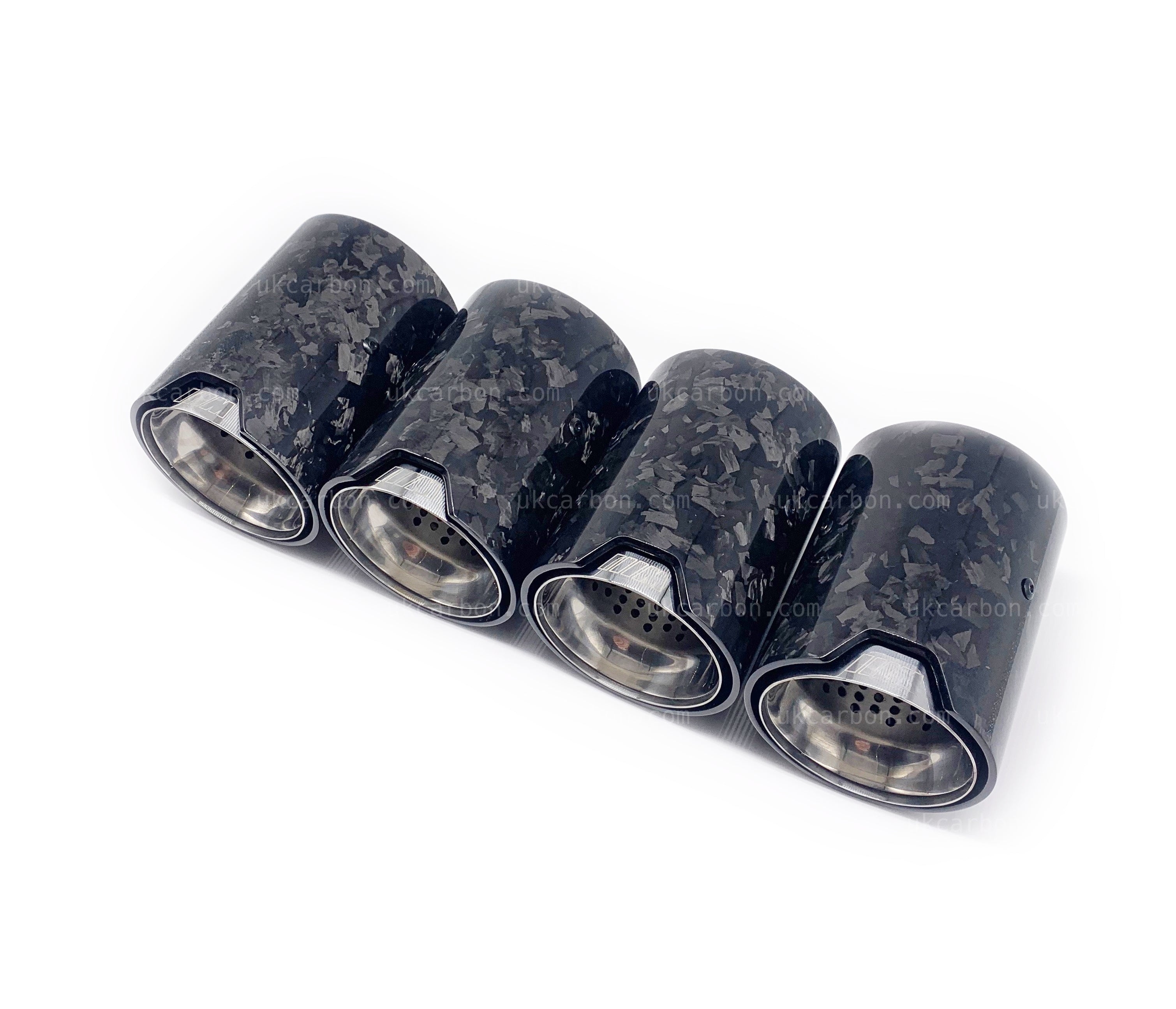 BMW M2 M3 M4 Exhaust Tips Silver Forged Carbon Fibre F87 F80 F82 F83 by UKCarbon