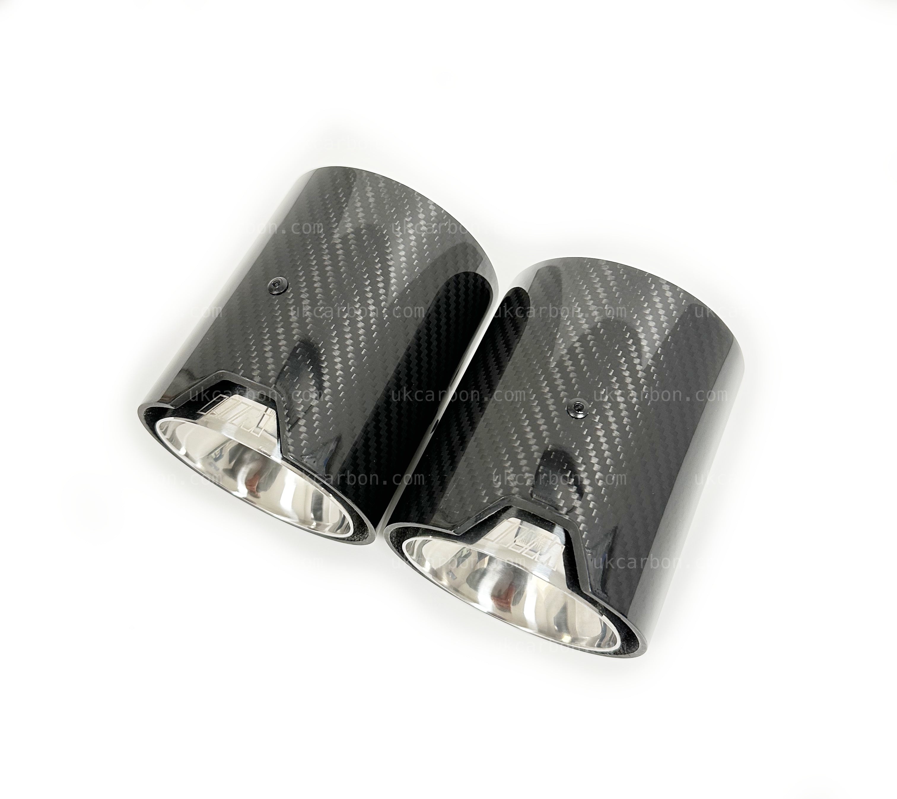 BMW M135i xDrive F40 Carbon Exhaust Tips M Performance Silver by UKCarbon