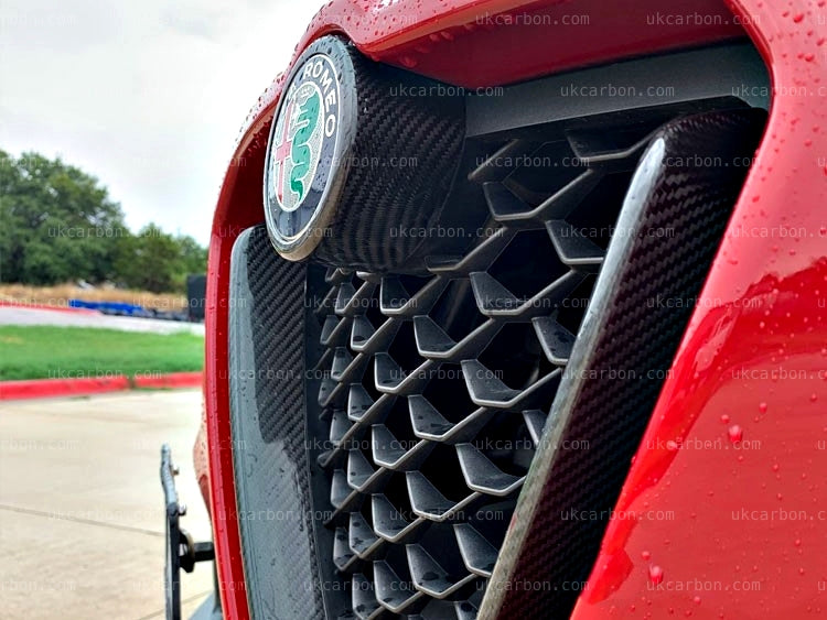 Alfa Romeo Stelvio V Grille Badge Surround Carbon Fibre Kit Trim