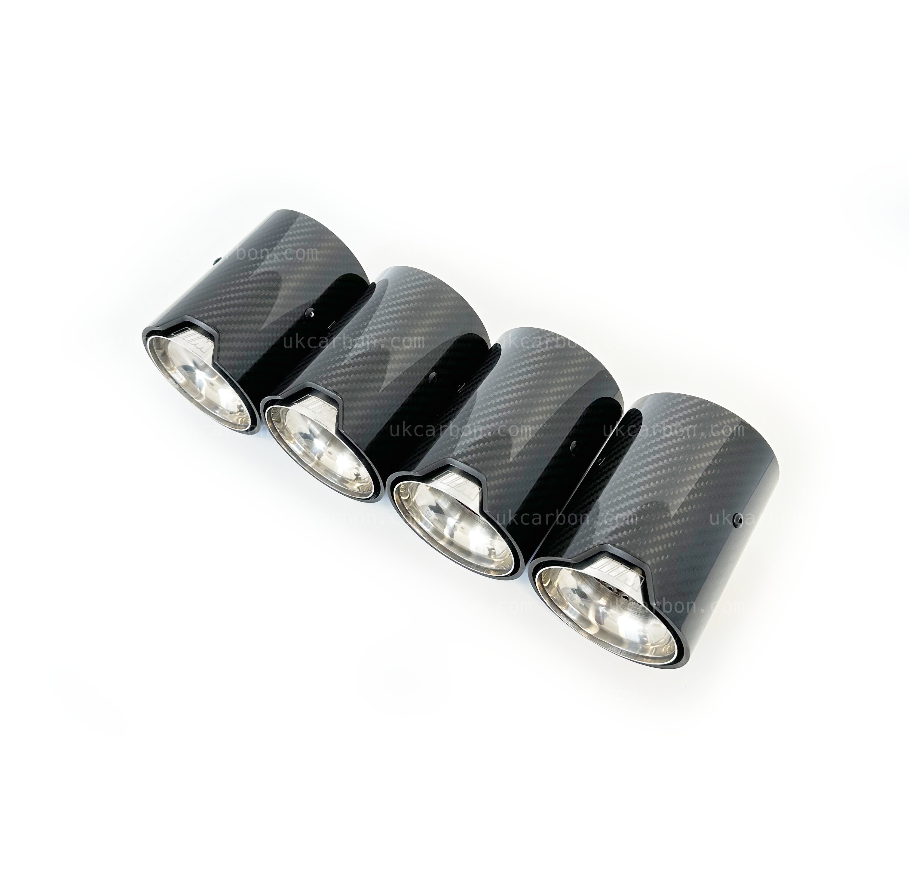 BMW M2 M3 M4 Carbon Exhaust Tips Silver Fibre MP MPE F87 F80 F82 F83 by UKCarbon