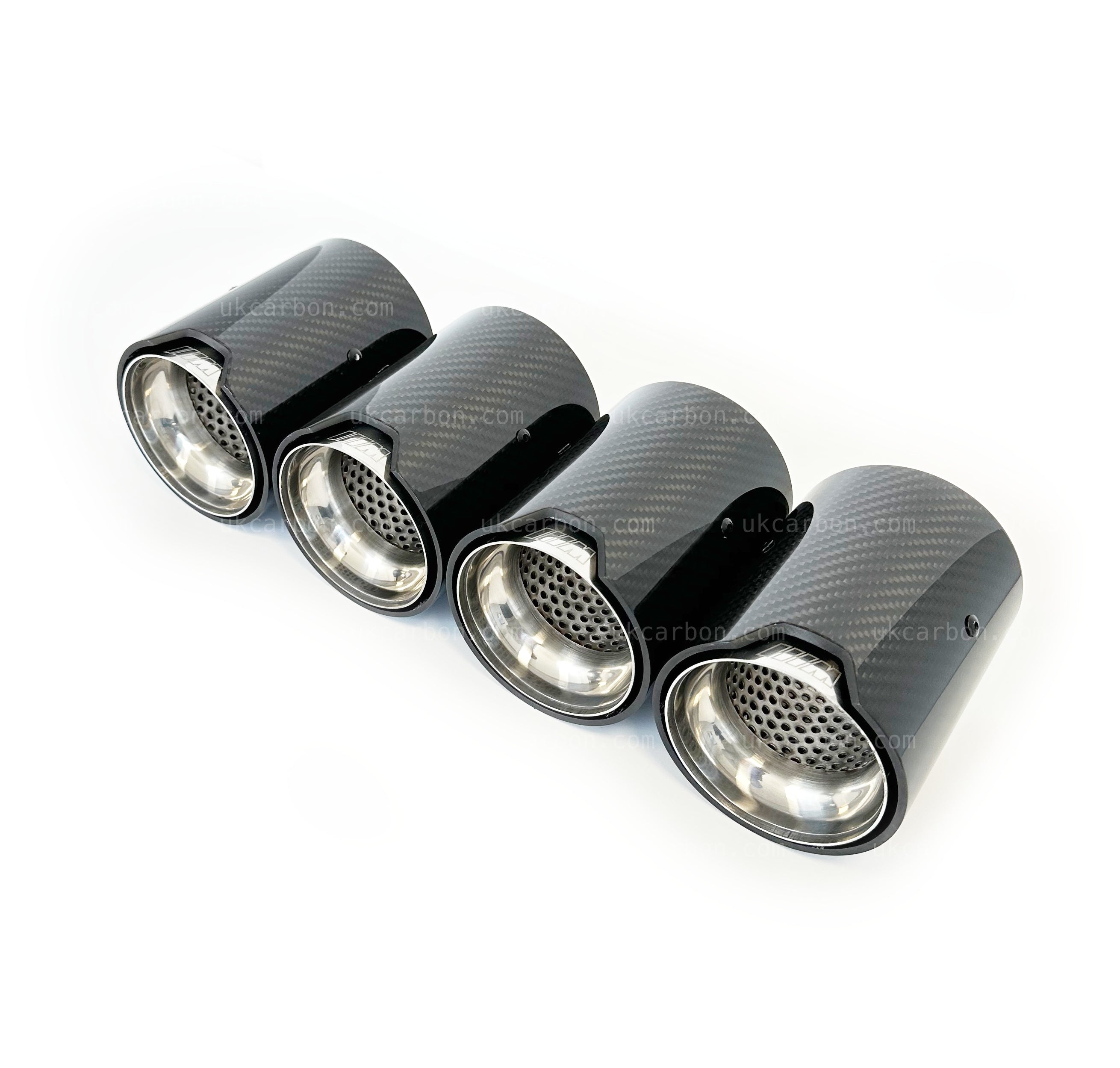 BMW M2 M3 M4 Carbon Exhaust Tips Silver Fibre MP MPE F87 F80 F82 F83 by UKCarbon