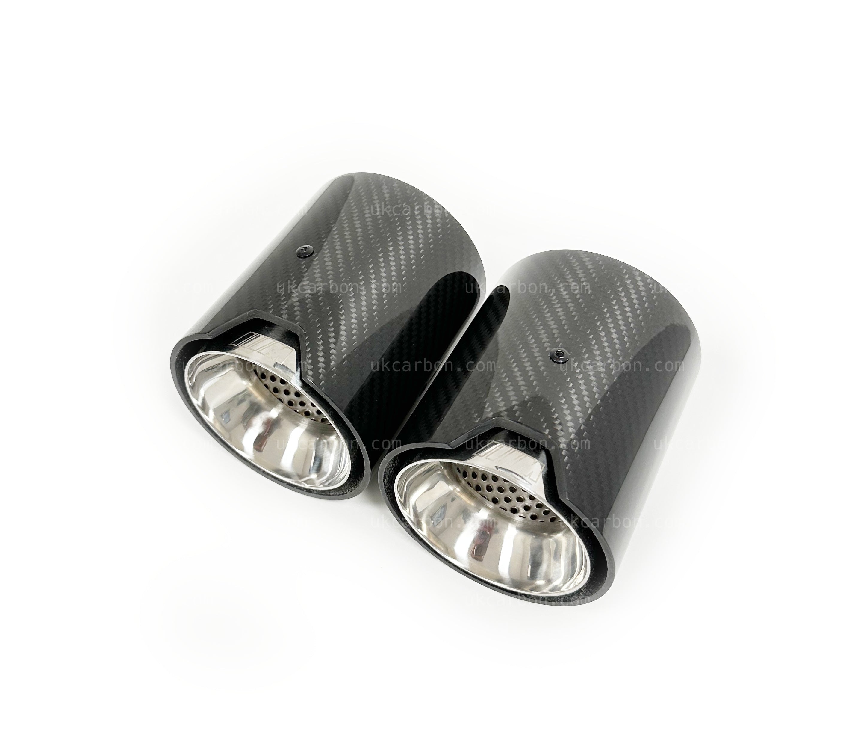 BMW M135i xDrive F40 Carbon Exhaust Tips M Performance Silver by UKCarbon