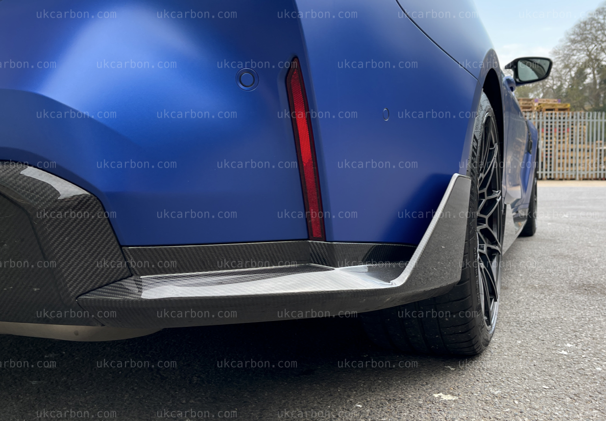 BMW M4 G82 G83 Carbon Fibre Rear Bumper Diffuser Fins Side Skirt Kit by UKCarbon