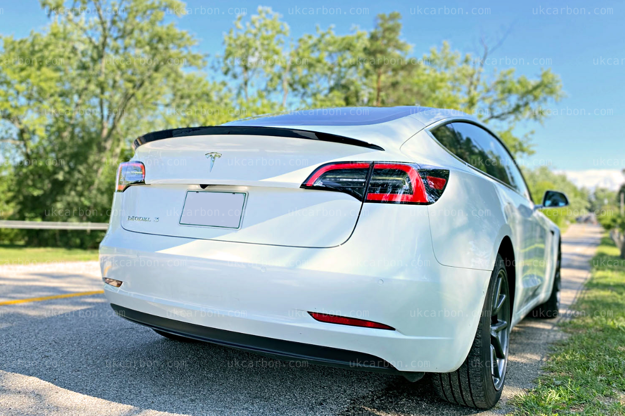 Tesla Model 3 Spoiler Carbon Fibre Boot Spoiler Lip OEM Style 18-21 by UKCarbon