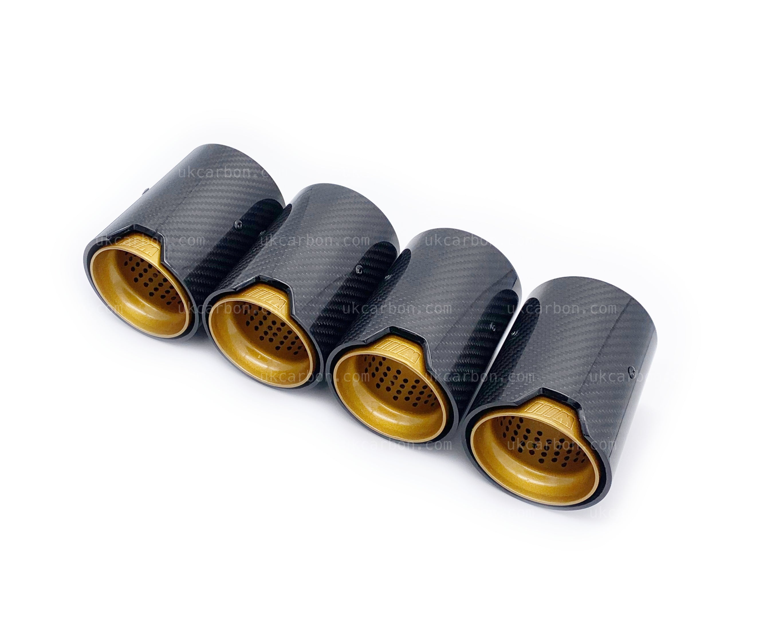 BMW M2 M3 M4 Carbon Exhaust Tips Gold Fibre MP MPE F87 F80 F82 F83 by UKCarbon