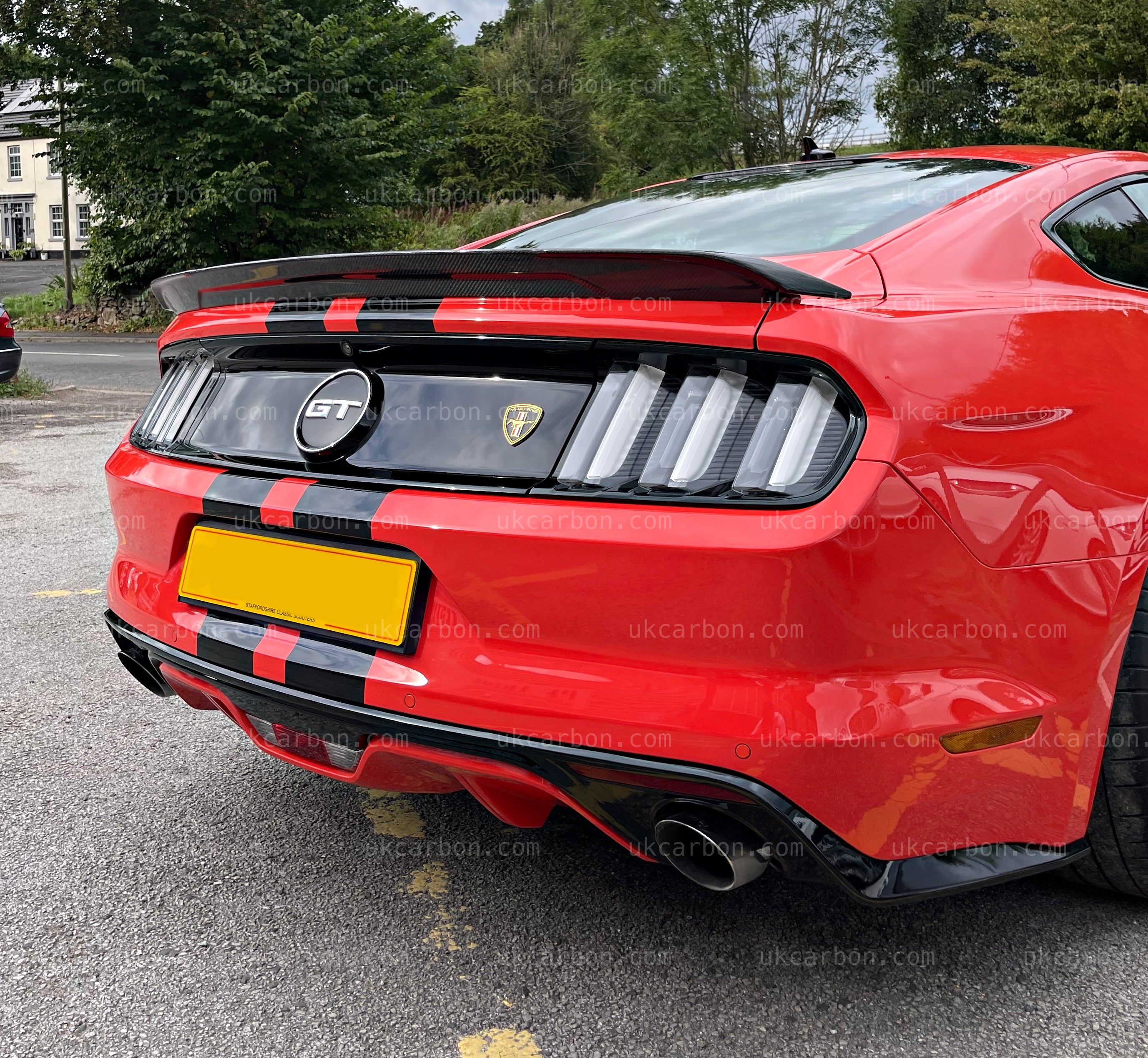 Ford Mustang Carbon Spoiler Rear Trunk Wing GT350 V8 V6 Coupe by UKCarbon