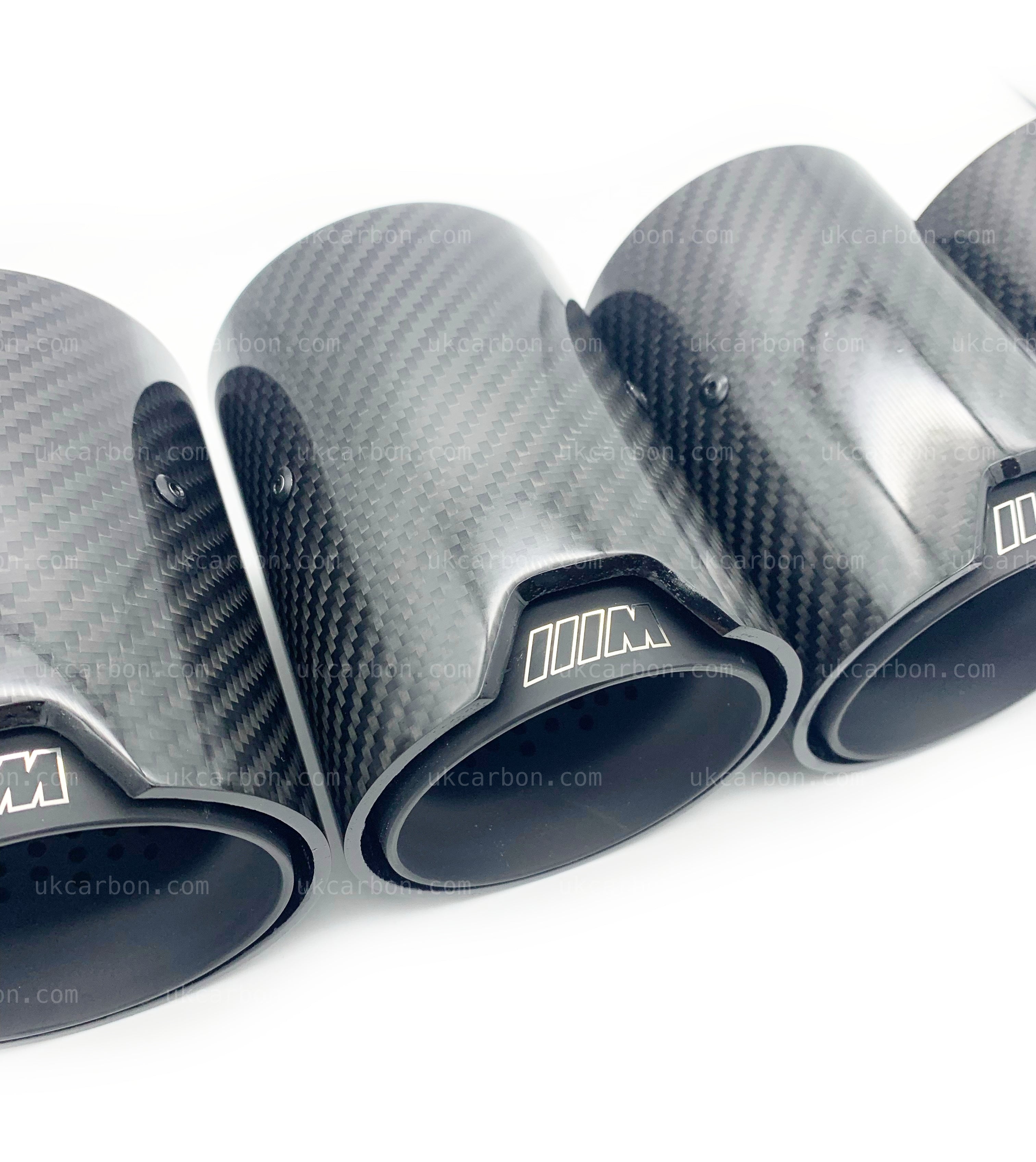 BMW M2 M3 M4 Carbon Exhaust Tips Black Fibre MP MPE F87 F80 F82 F83 by UKCarbon