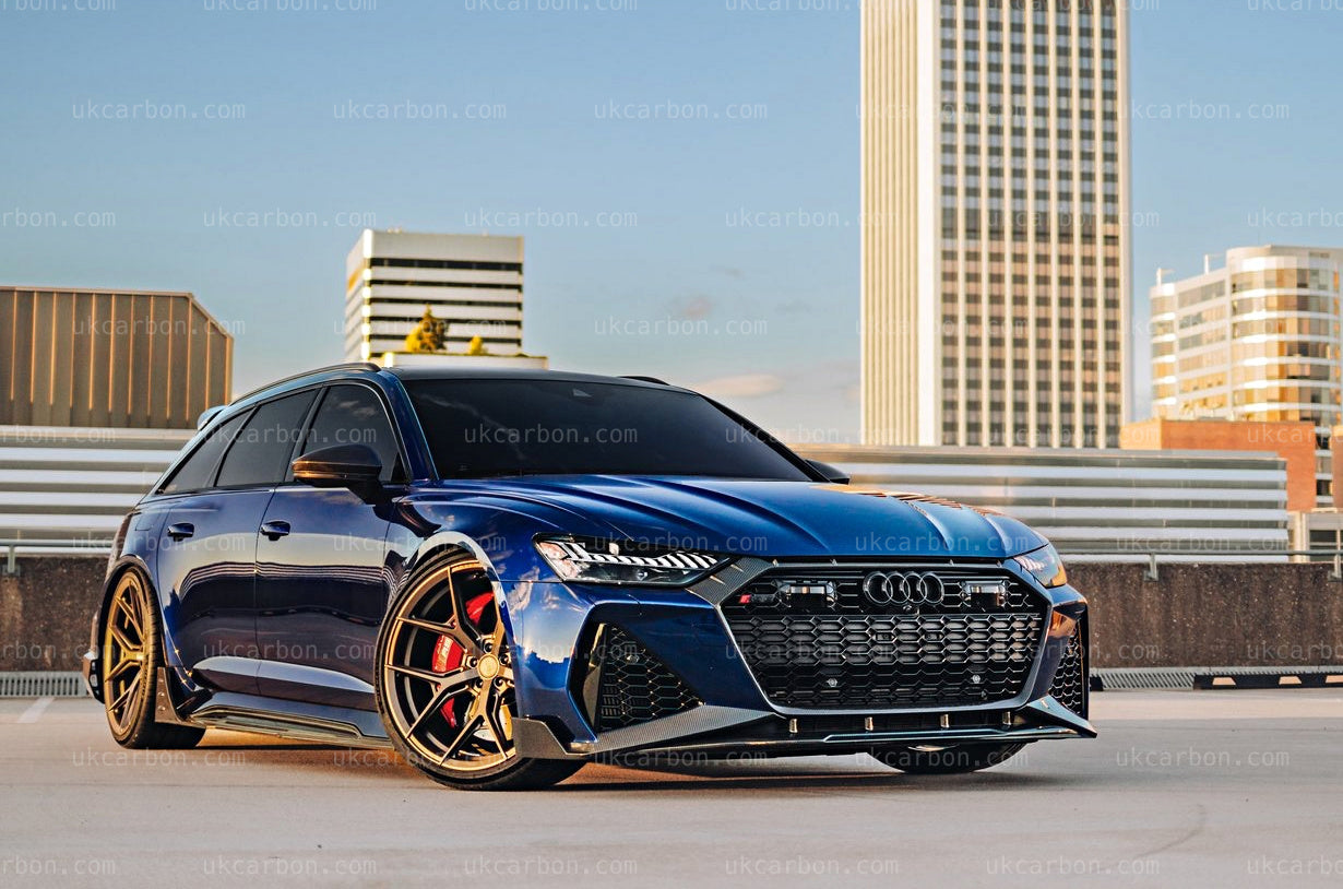Audi RS6 Splitter Carbon Saloon Fibre Pre-Preg 2019+ C8 Bumper Kit by UKCarbon