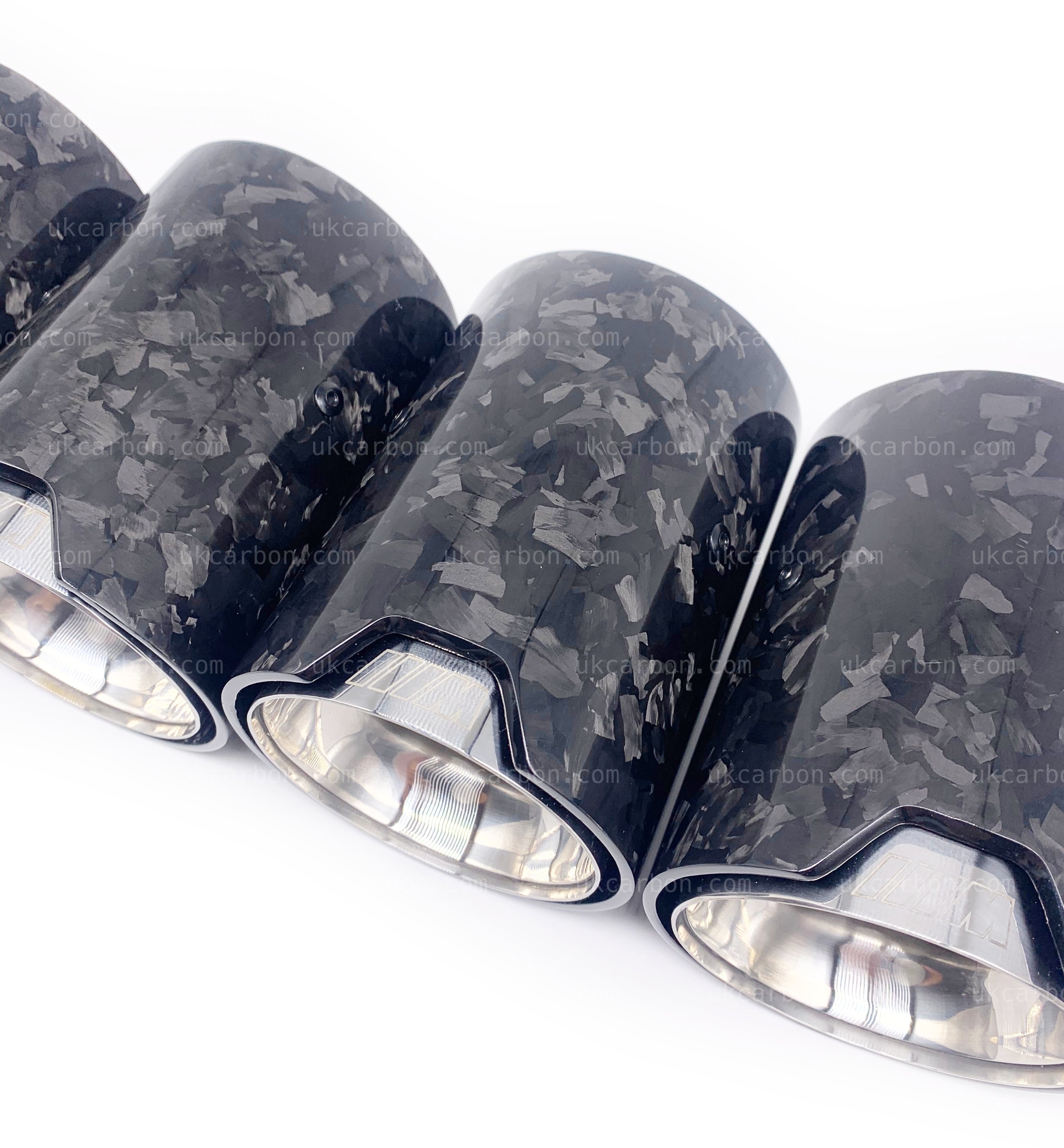 BMW M2 M3 M4 Exhaust Tips Silver Forged Carbon Fibre F87 F80 F82 F83 by UKCarbon