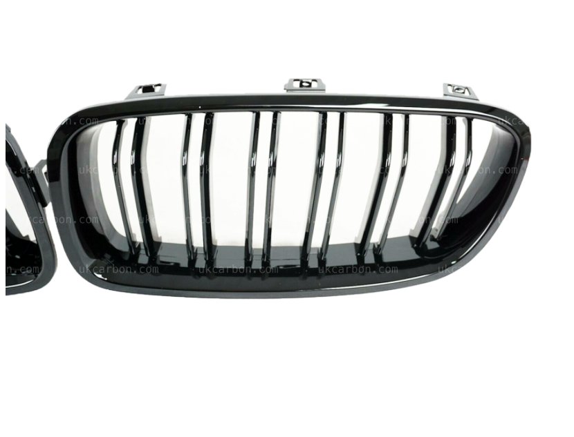 BMW 3 Series Gloss Black Kidney Grille Twin Bar Slat F30 F31 by UKCarbon