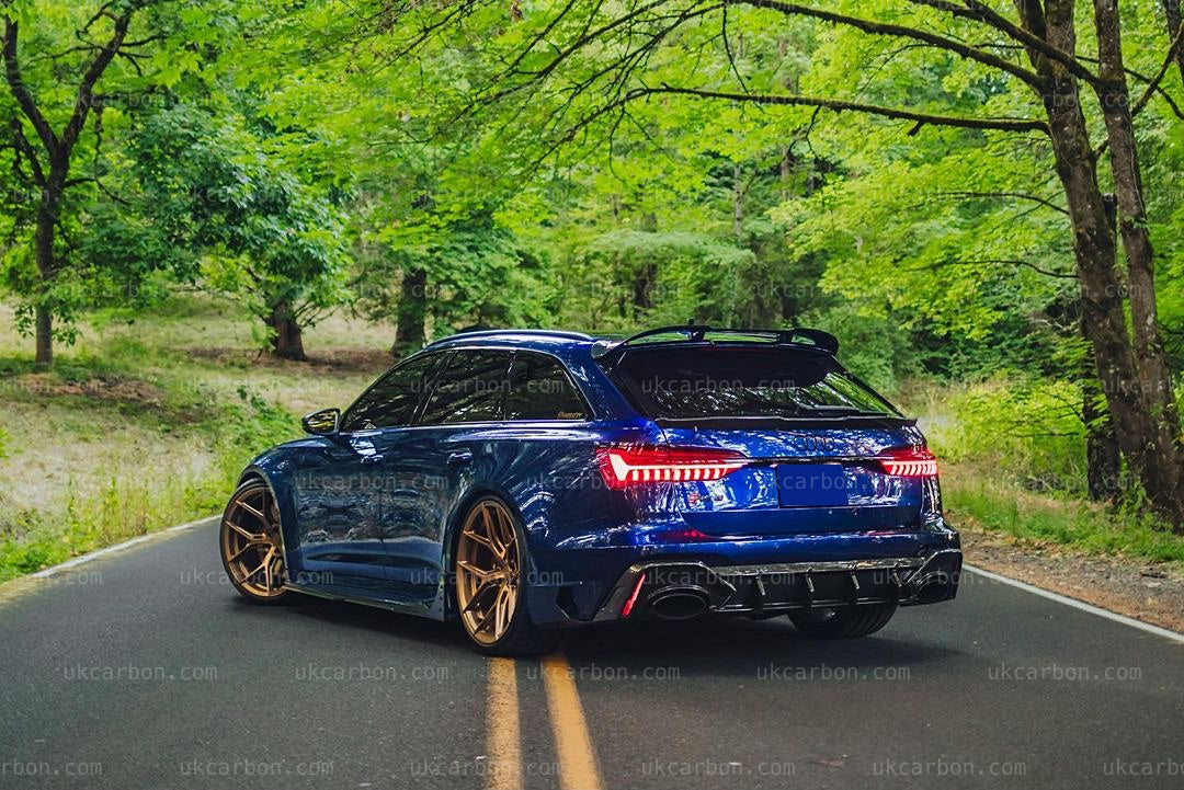 Audi RS6 Diffuser Pre Preg Carbon Fibre C8 2018 + Rear Bumper Kit by UKCarbon