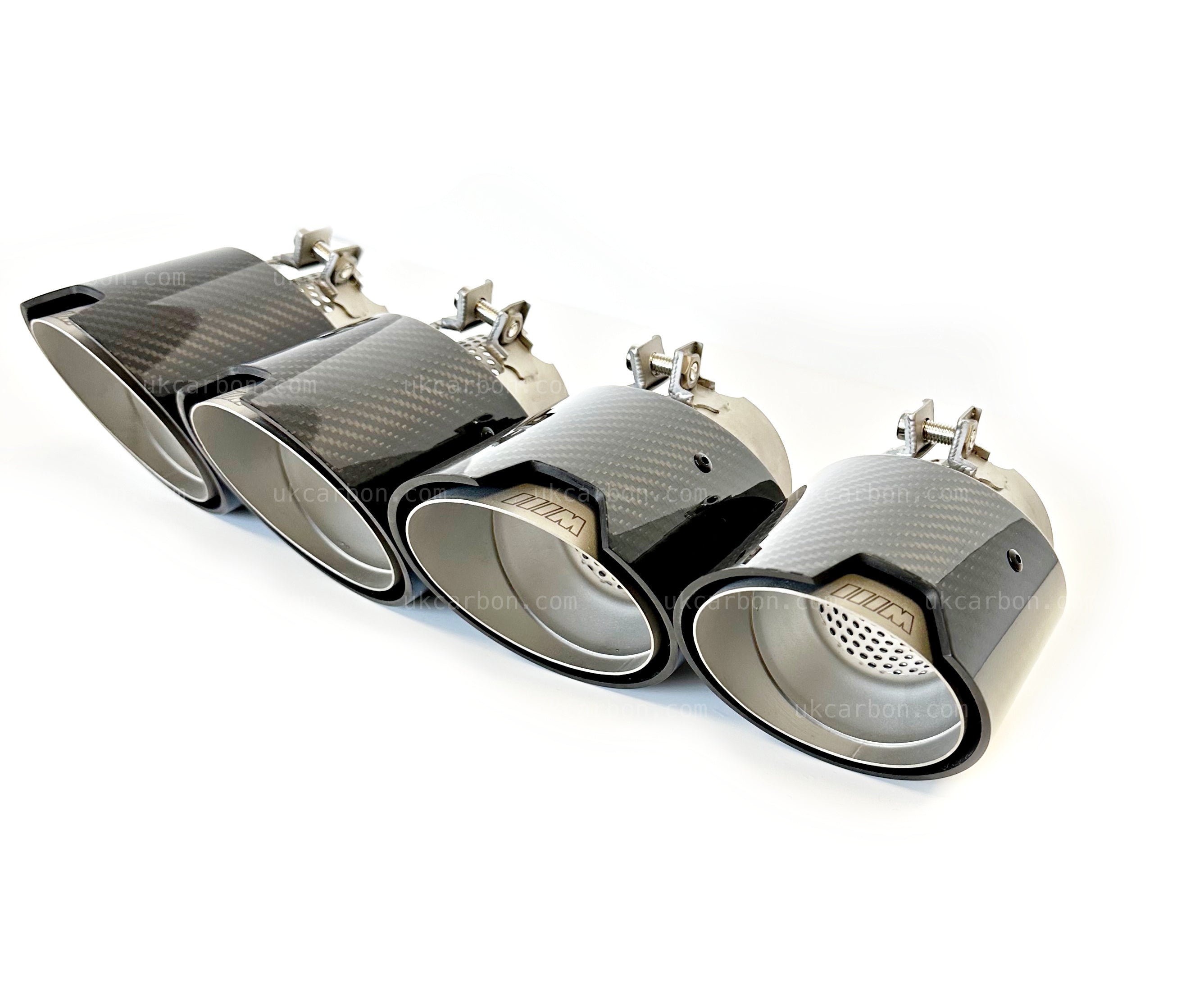 BMW M3 M4 G80 G82 G83 M Performance Carbon Silver Exhaust Tips MP By UKCarbon