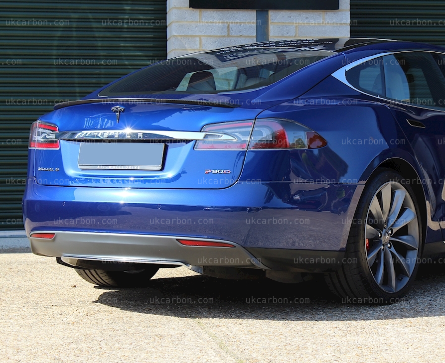 Tesla Model S Spoiler Matt Carbon Fibre Boot Lip Performance Style by UKCarbon