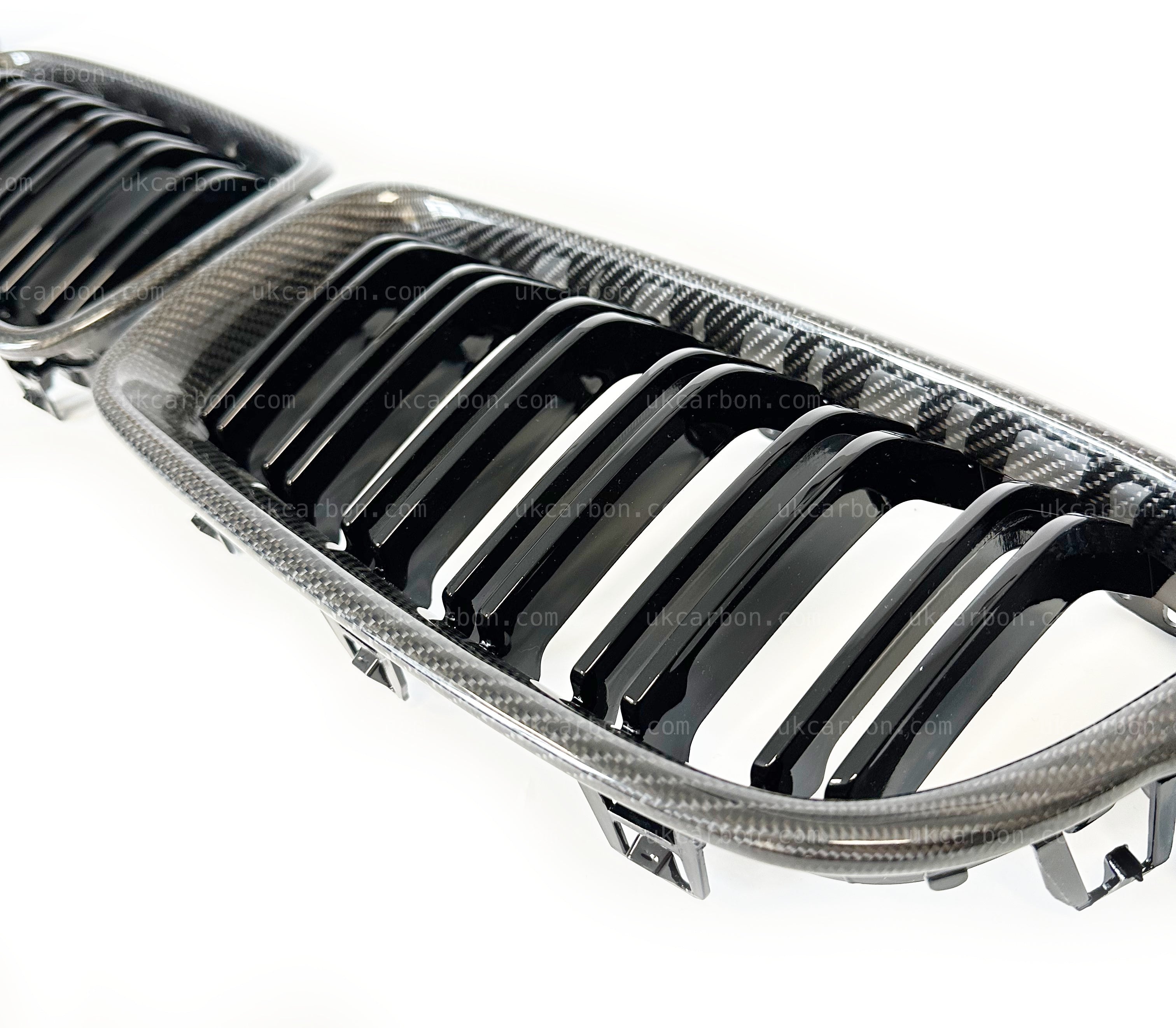 BMW 3 Series Grille Carbon Fibre F30 F31 Gloss Black M Performance by UKCarbon