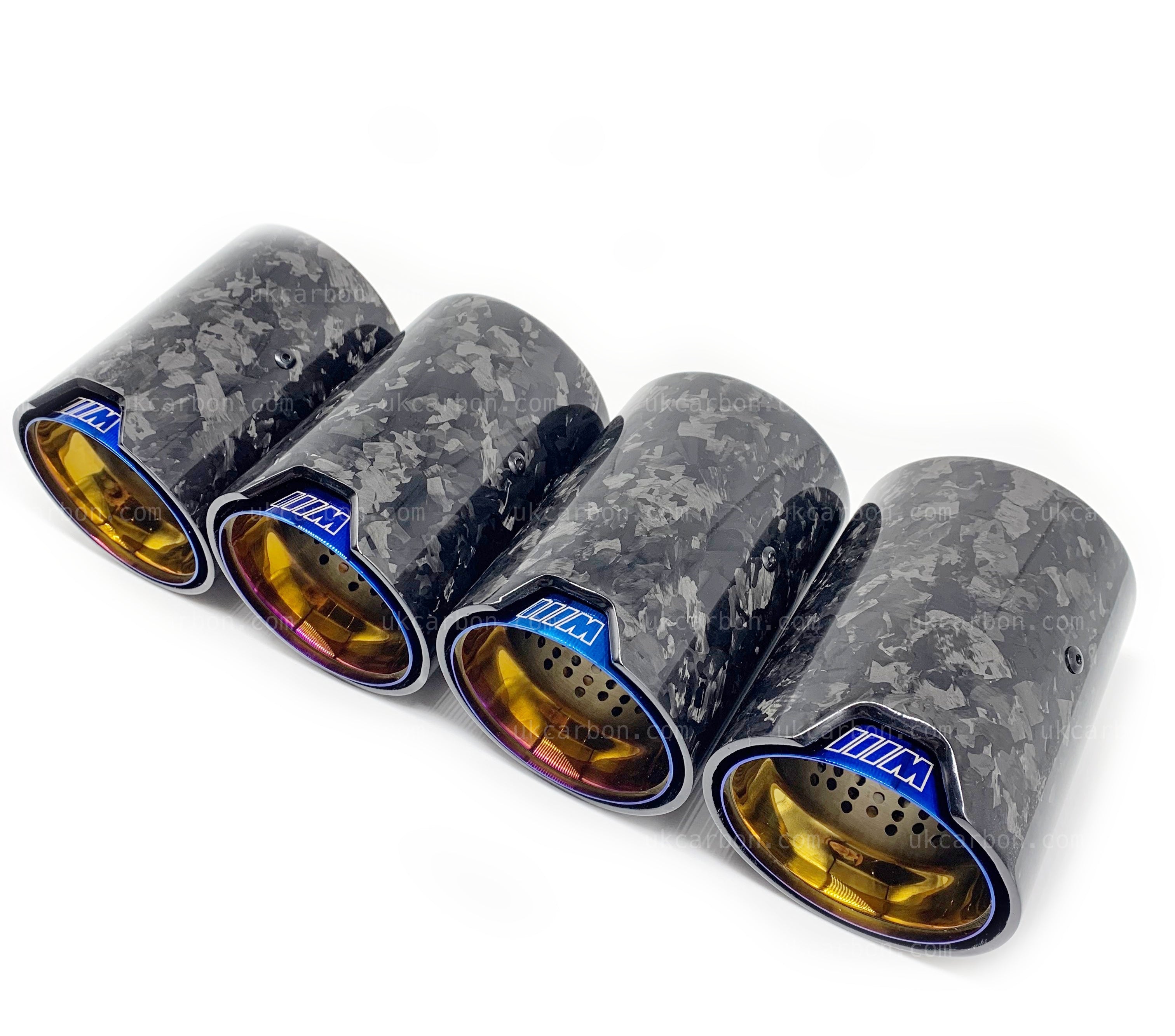 BMW M2 M3 M4 Exhaust Tips Blue Forged Carbon Fibre F87 F80 F82 F83 by UKCarbon