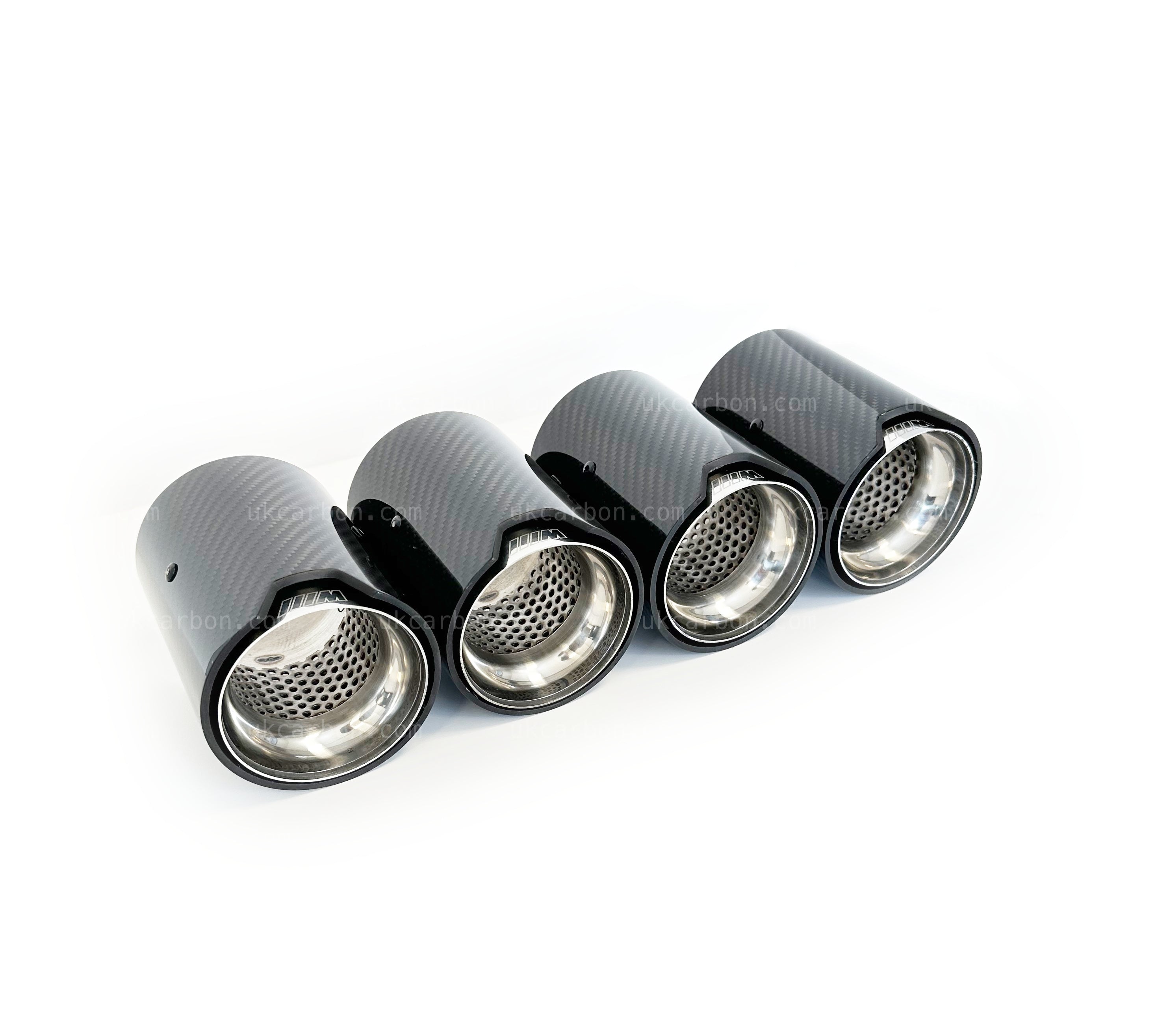 BMW M2 M3 M4 Carbon Exhaust Tips Silver Fibre MP MPE F87 F80 F82 F83 by UKCarbon