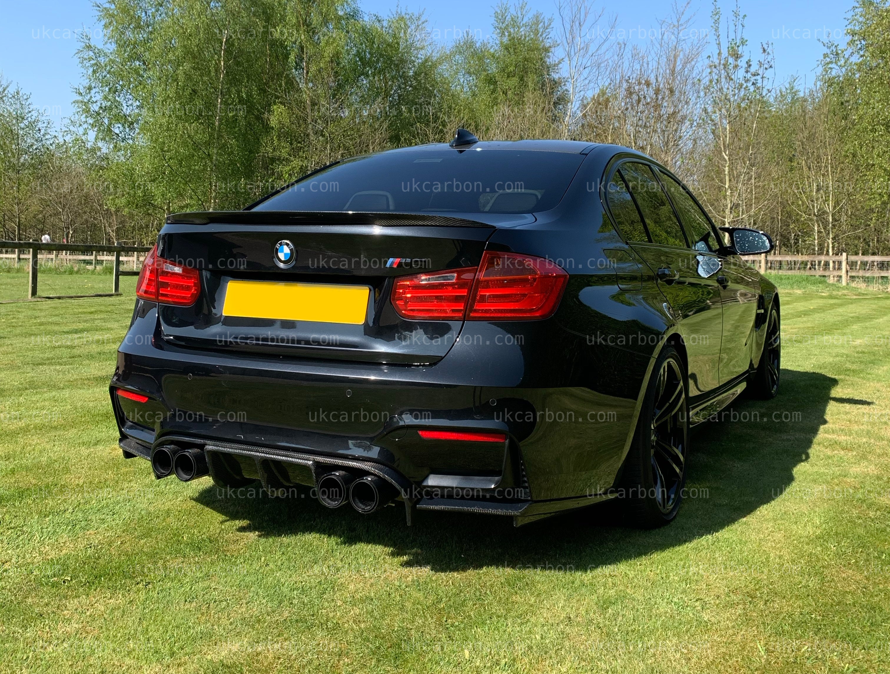 BMW M3 M4 Carbon Fibre Rear M Performance V Style Diffuser F80 F82 by UKCarbon