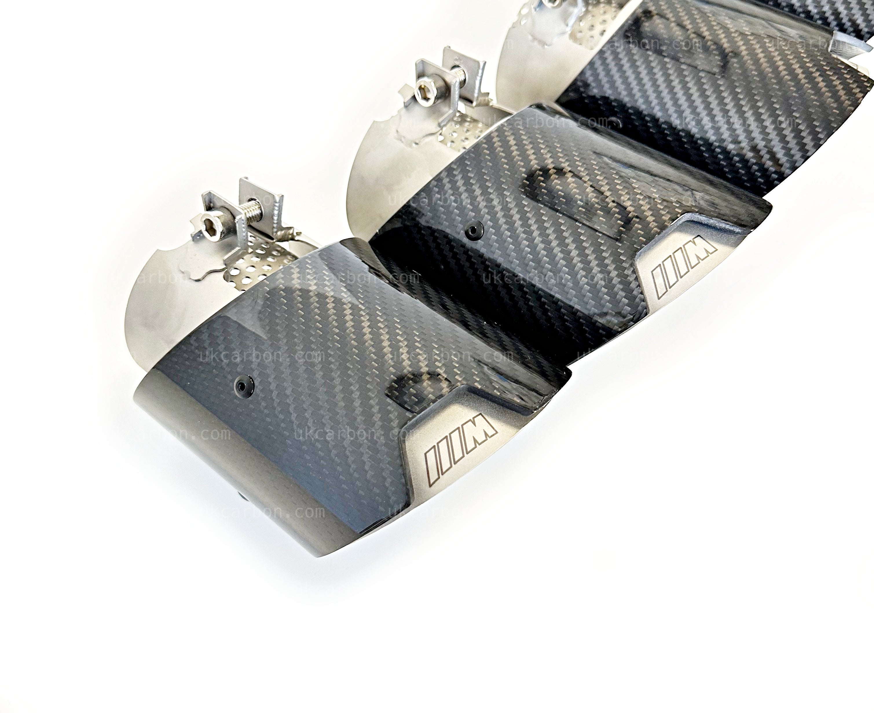 BMW M3 M4 G80 G82 G83 M Performance Carbon Silver Exhaust Tips MP By UKCarbon