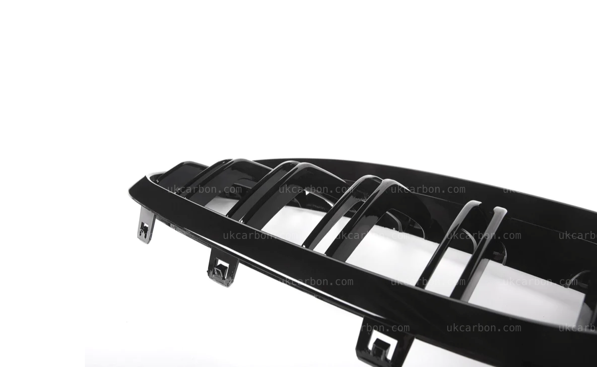 BMW 8 series Gloss Black Front Kidney Twin Slat Grille G14 G15 G16 by UKCarbon