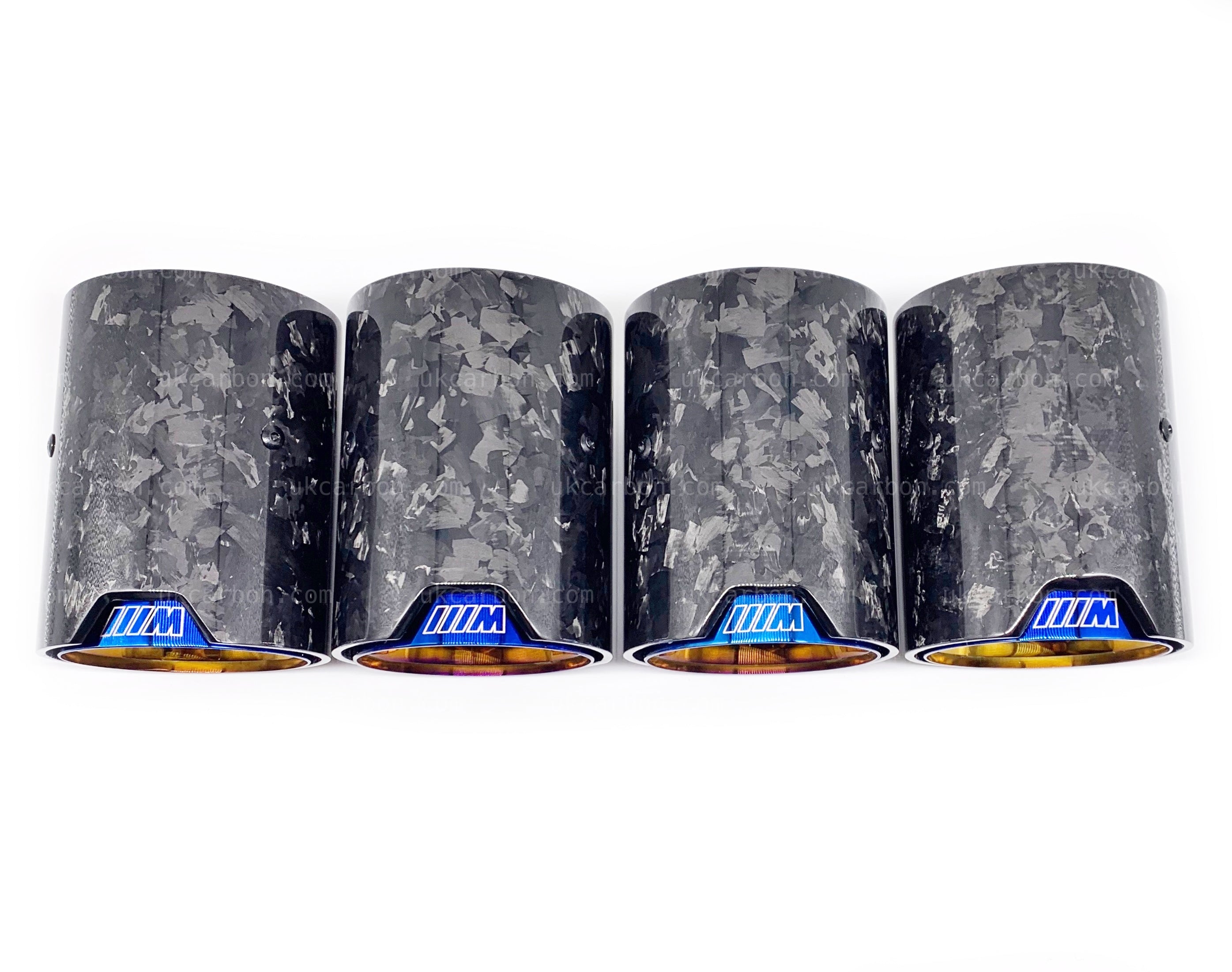 BMW M2 M3 M4 Exhaust Tips Blue Forged Carbon Fibre F87 F80 F82 F83 by UKCarbon