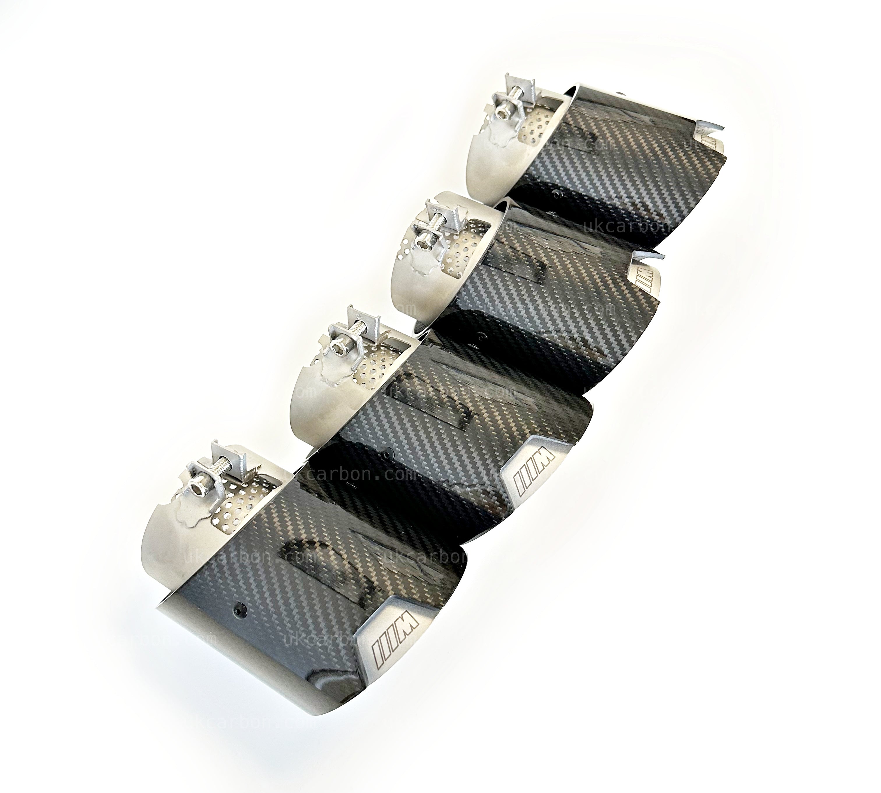 BMW M3 M4 G80 G82 G83 M Performance Carbon Silver Exhaust Tips MP By UKCarbon