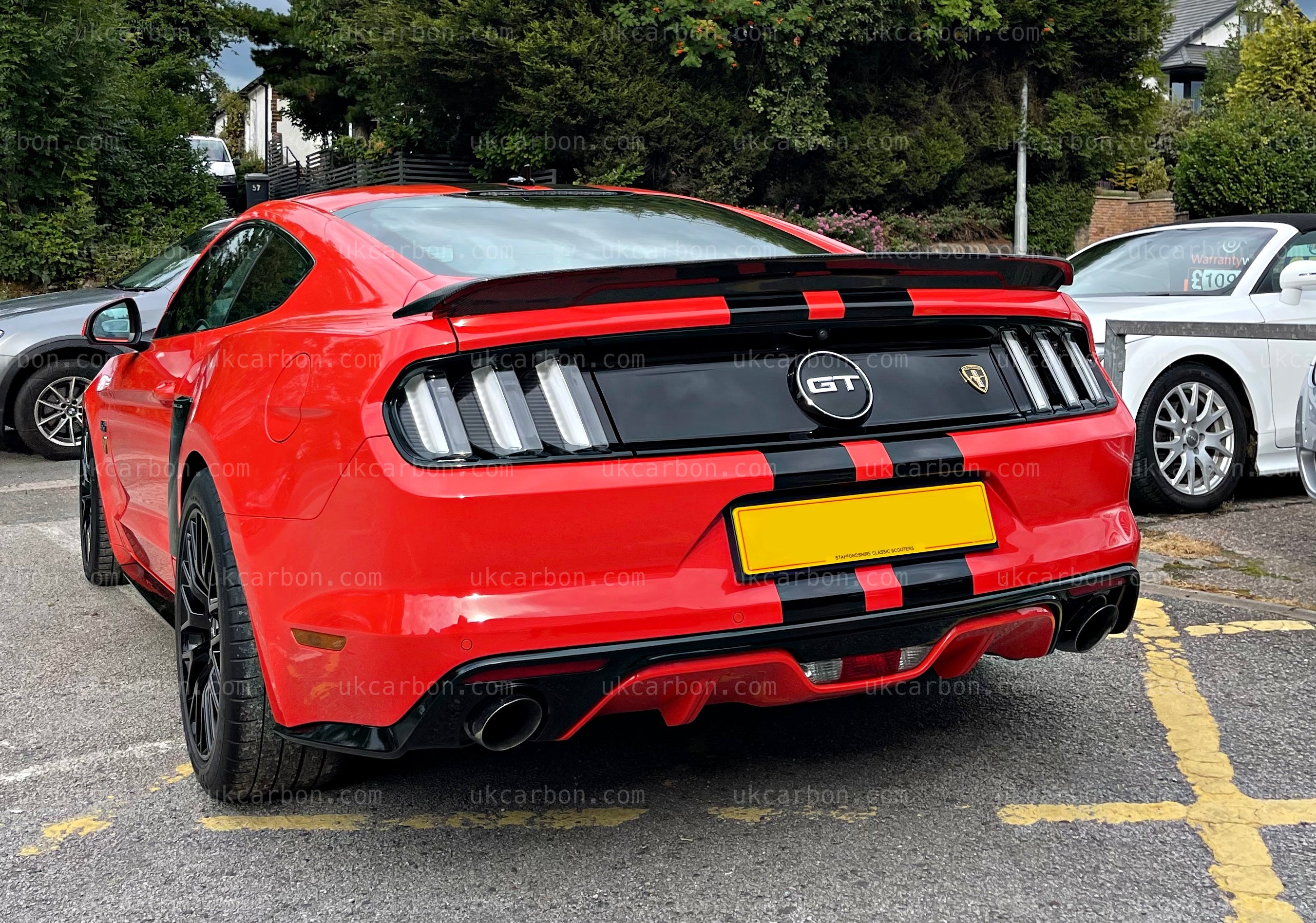 Ford Mustang Carbon Spoiler Rear Trunk Wing GT350 V8 V6 Coupe by UKCarbon