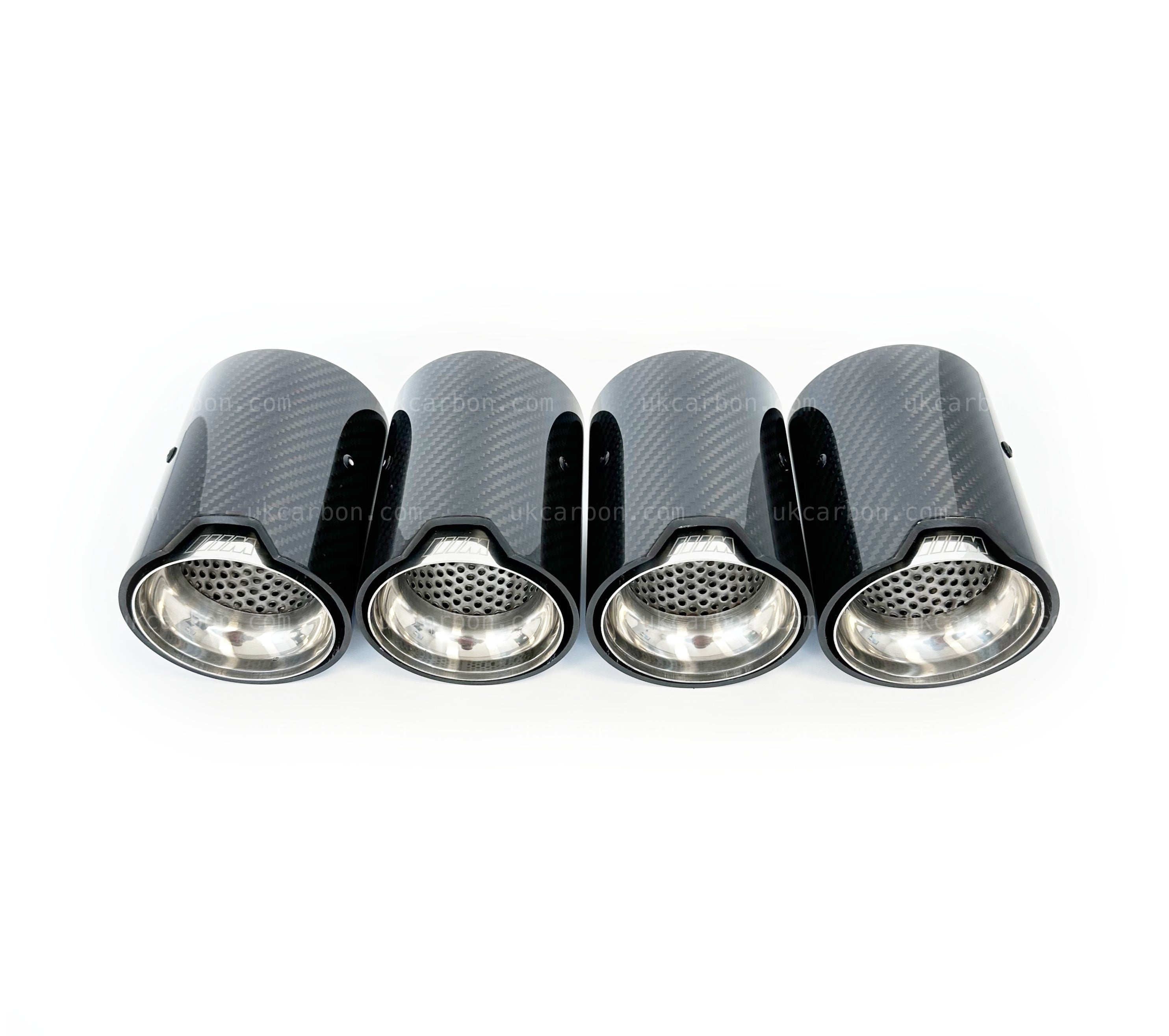 BMW M2 M3 M4 Carbon Exhaust Tips Silver Fibre MP MPE F87 F80 F82 F83 by UKCarbon