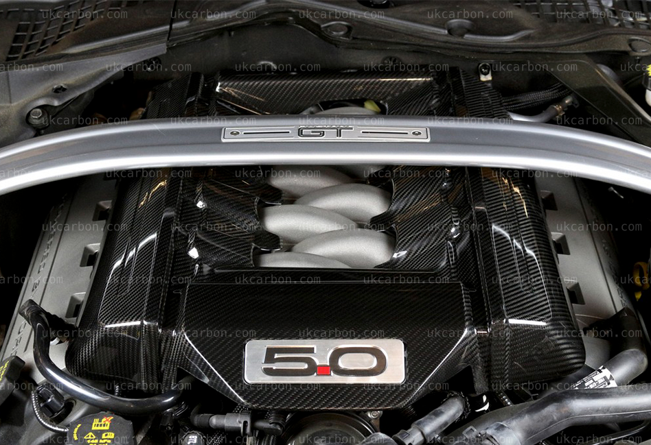 Ford Mustang 5.0 V8 GT S550 Carbon Fibre Engine Cover Replacement by UKCarbon
